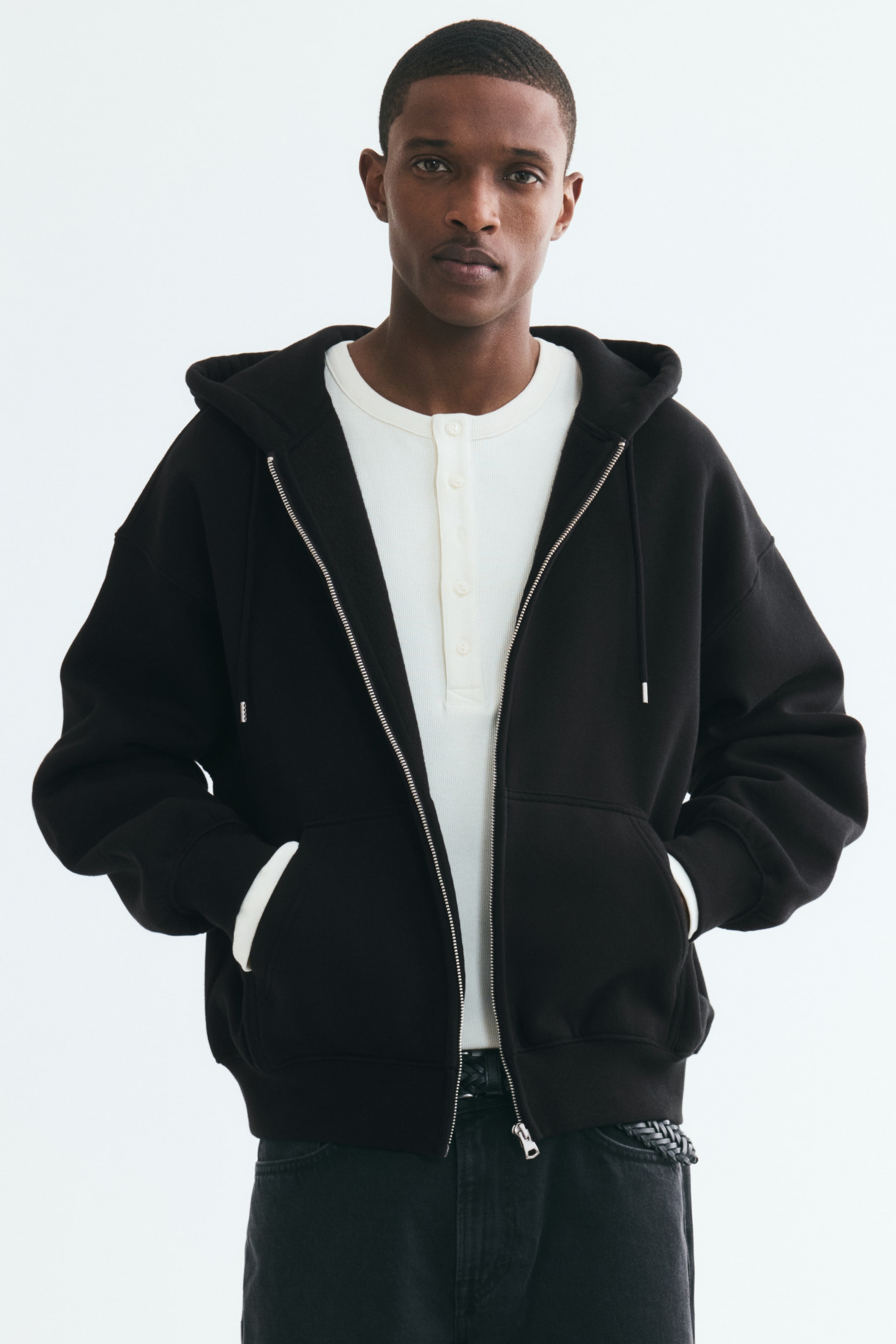 Veste à capuchon grande taille fermeture éclair