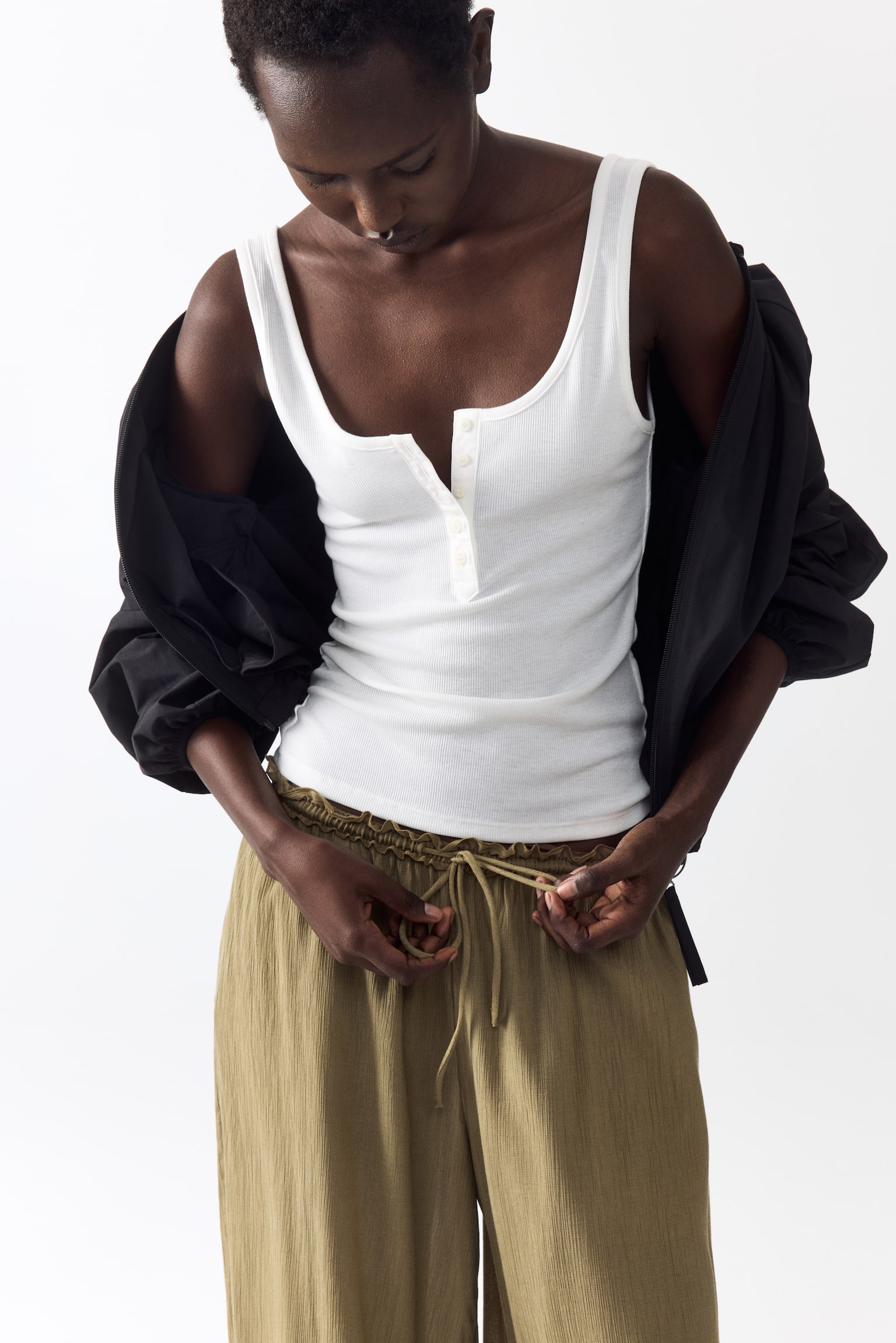 Balloon drawstring trousers - 3