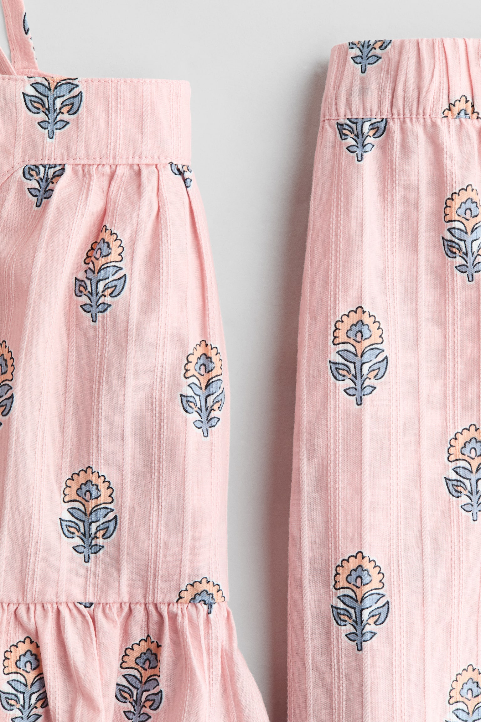 Детские комплекты H&M 2-Piece Ruffle-Trimmed Cotton Set, цвет: Пыльный розовый — фото 3
