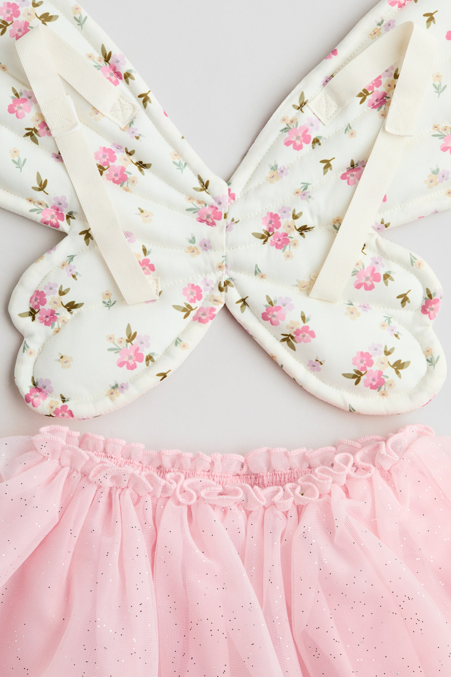 Set de 2 piese fantezie - Roz-deschis/flori/Albastru-deschis - 4