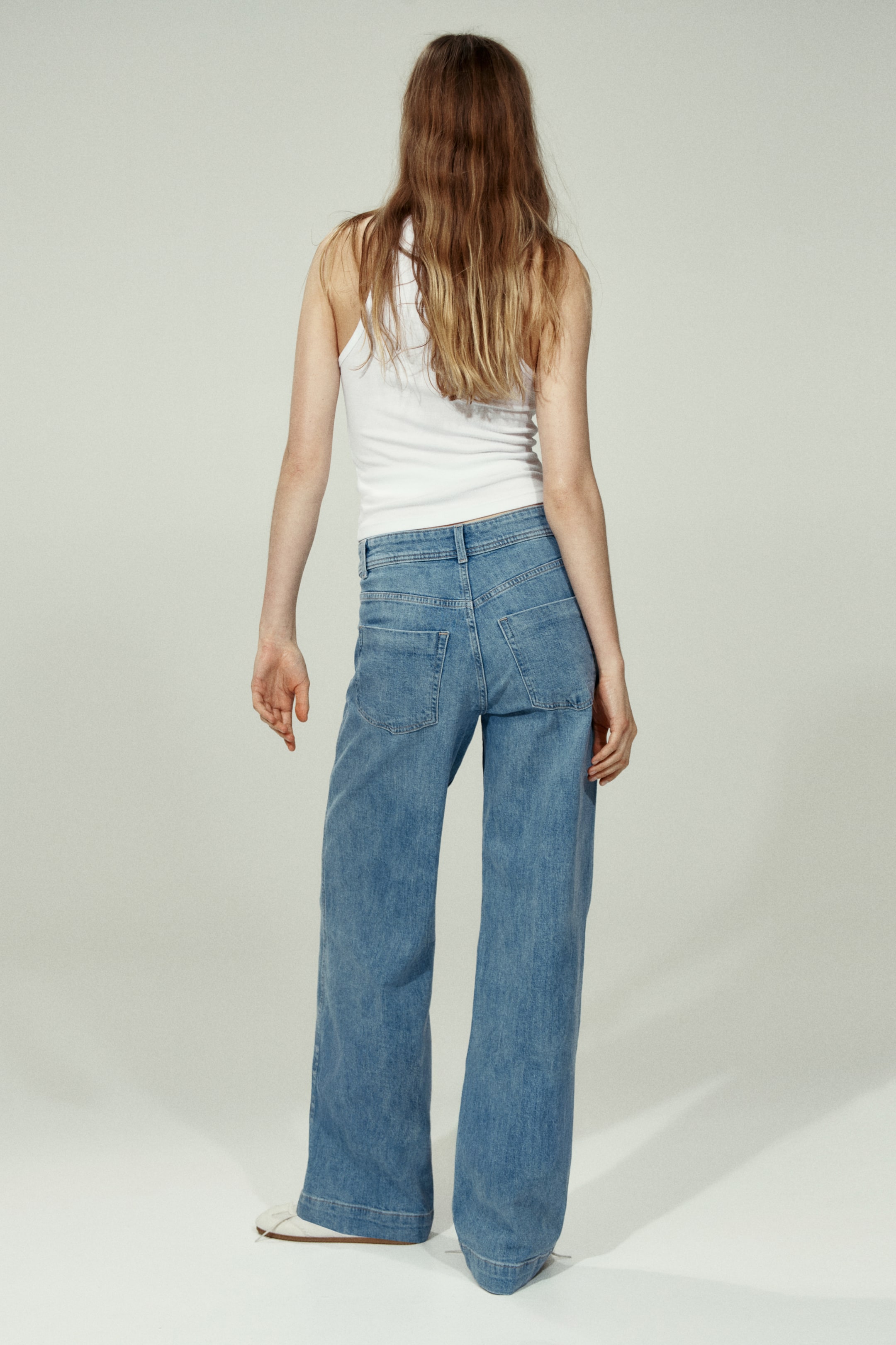 Jean large taille haute