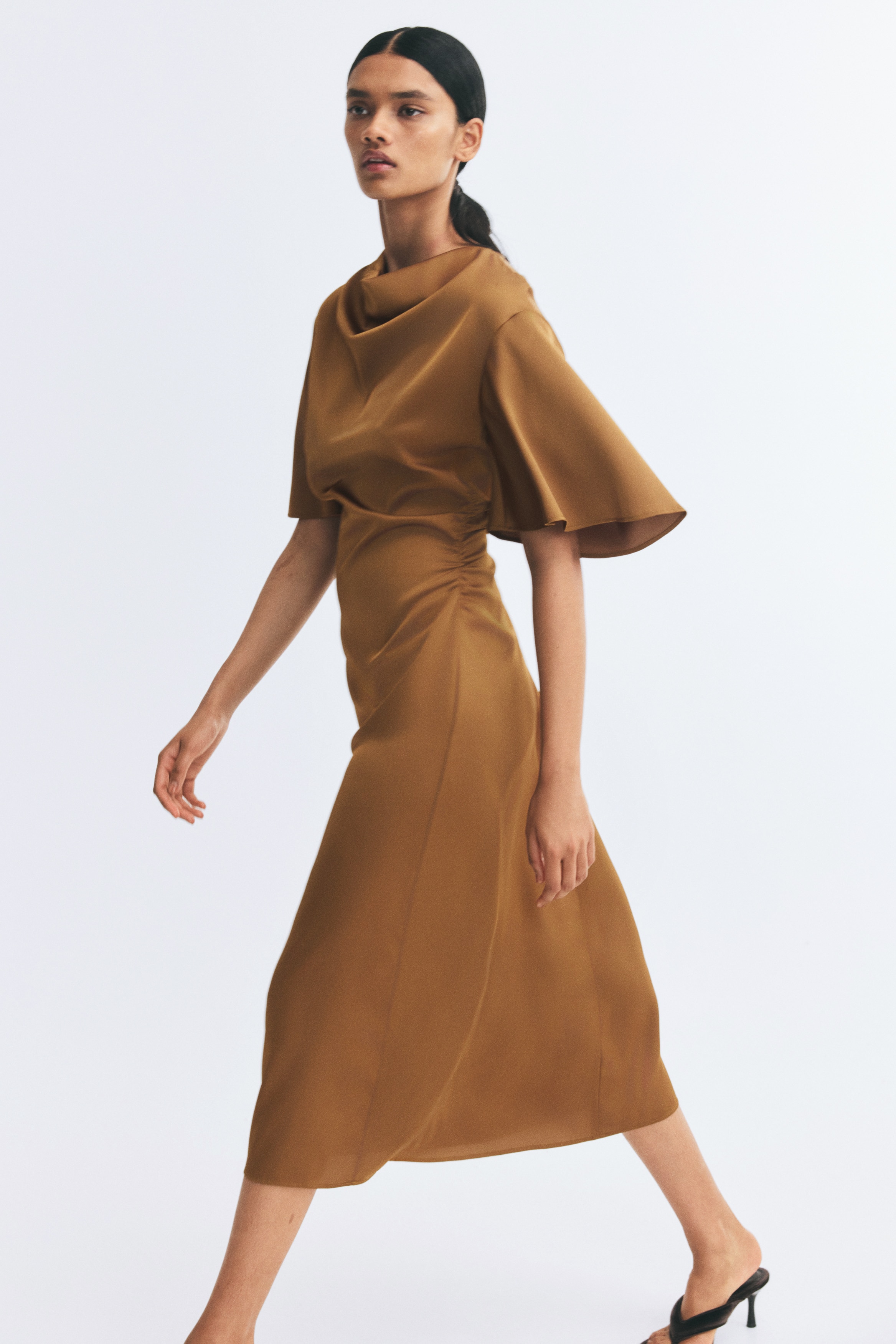 Draped Satin Dress thumbnail 4