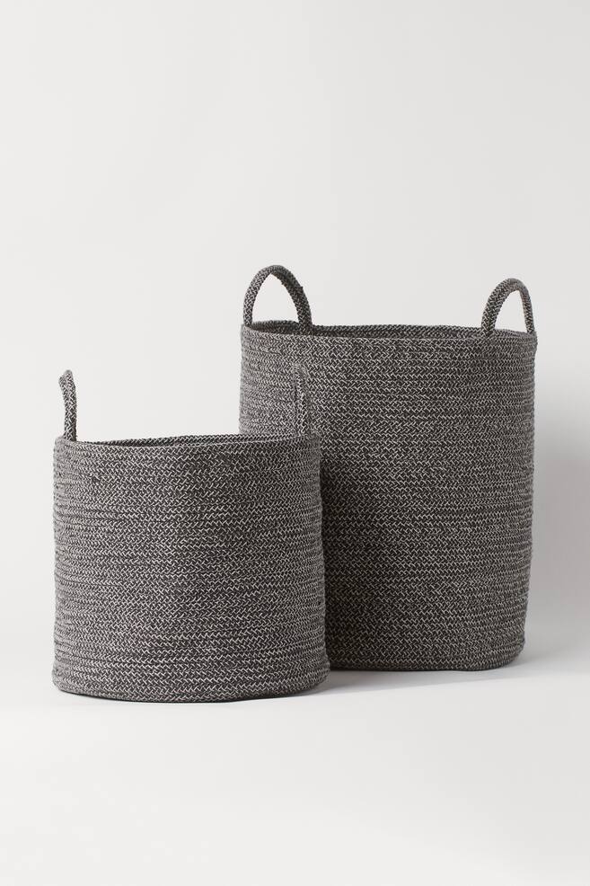 Cotton storage basket - Dark grey/Black/Blue - 2