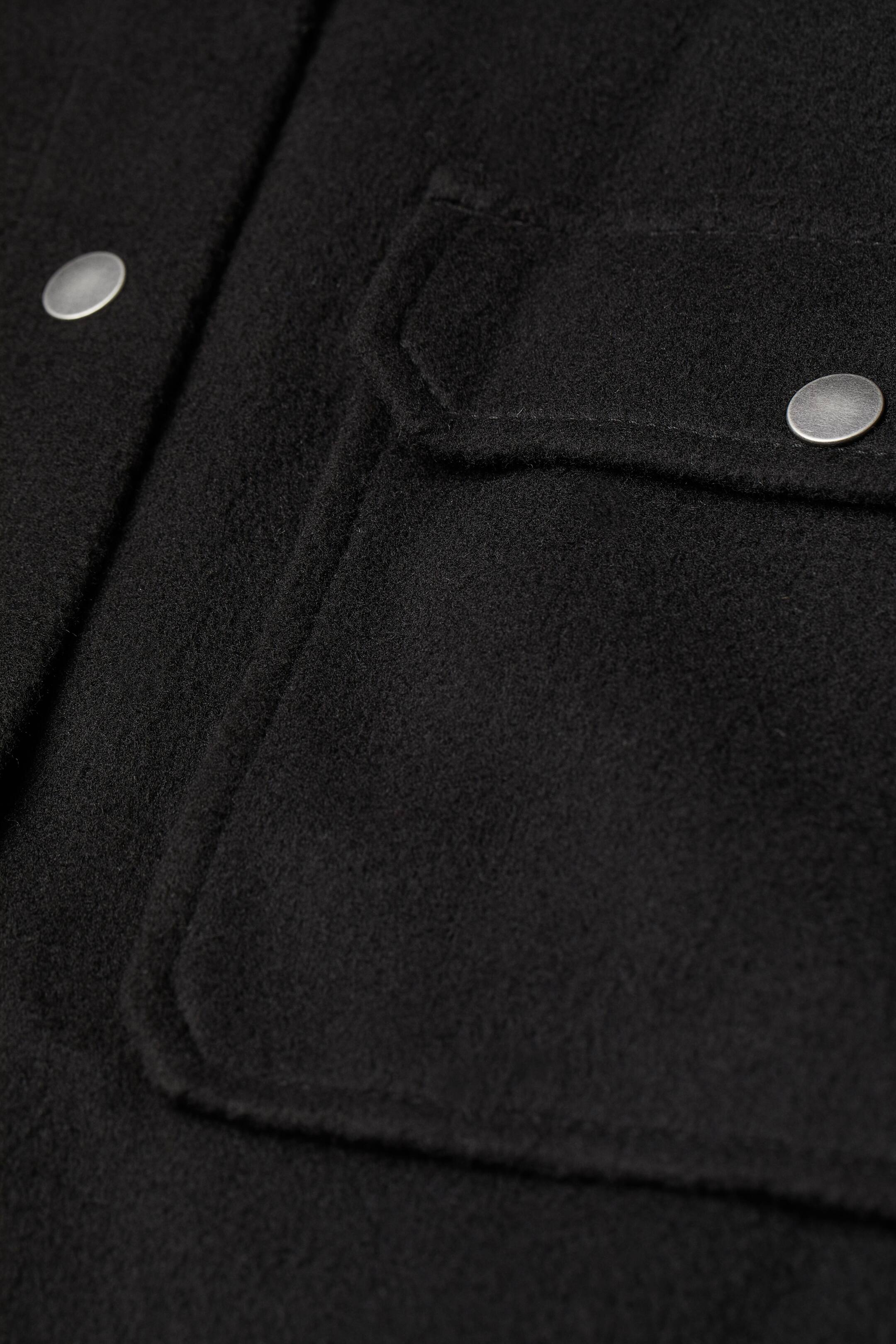 H&M+ Felted shacket - Black - Ladies | H&M HK