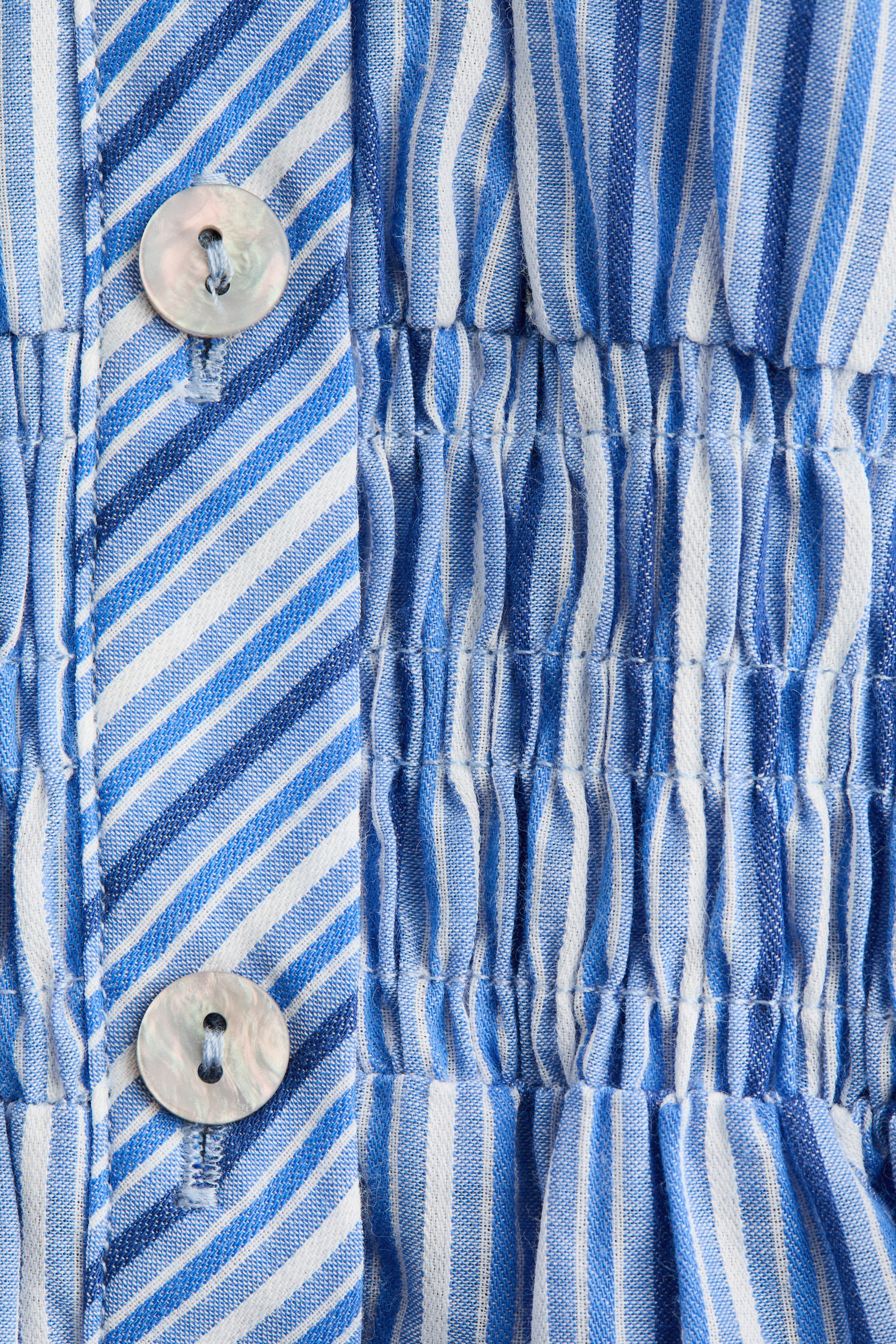 Smocked-Waist Button-Front Dress
