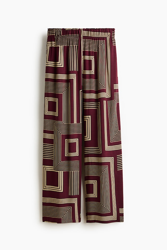 Pantalón sin cierre de viscosa - Rojo ciruela/Estampado/Negro/Diseño/Beige - 1
