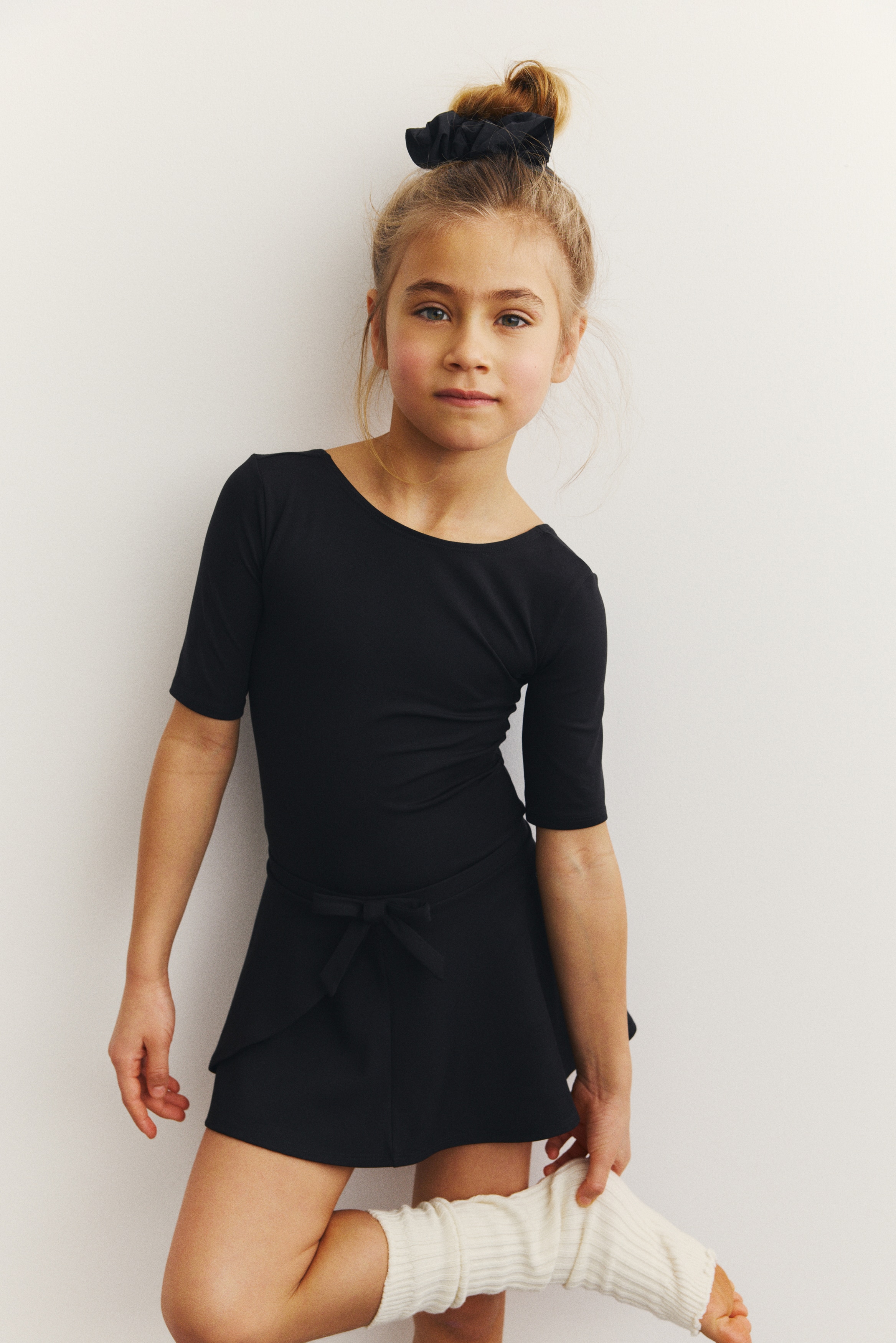 Set de 2 piese cu body și fustă - Negru/Roz-deschis