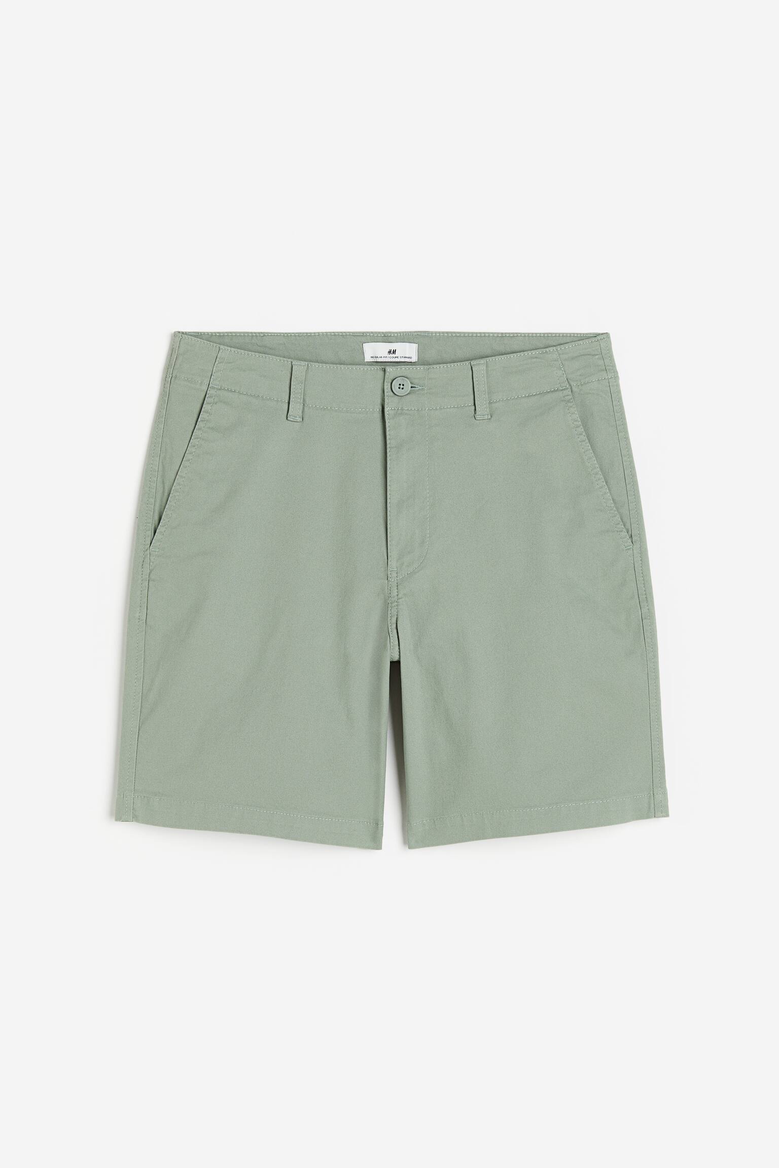 Quần short chino Regular Fit - Màu xanh lá xám - 1