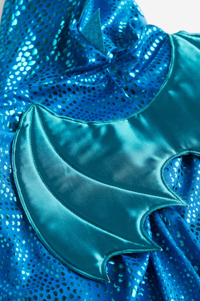 Shimmering fancy dress cape - Bright blue/Dragon/Green/Dragon - 8