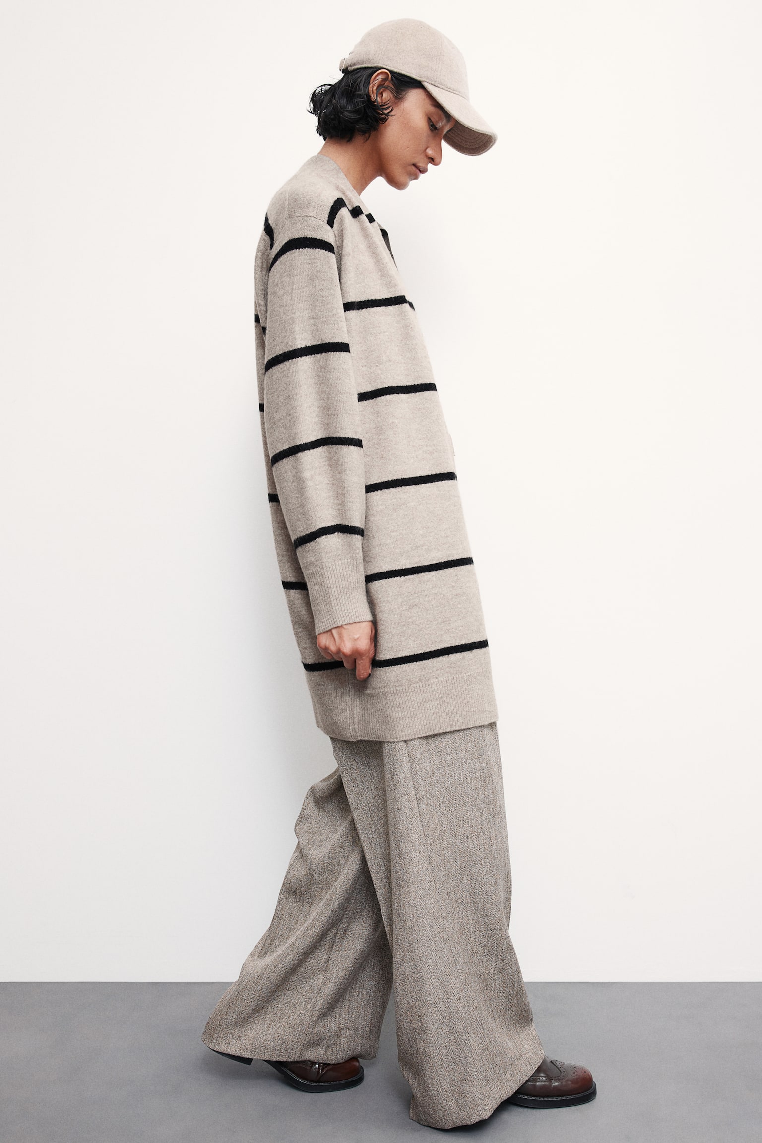 Long cardigan - Light beige marl/Striped/Black/Light beige/Dark grey marl/Navy blue/Greige marl - 3