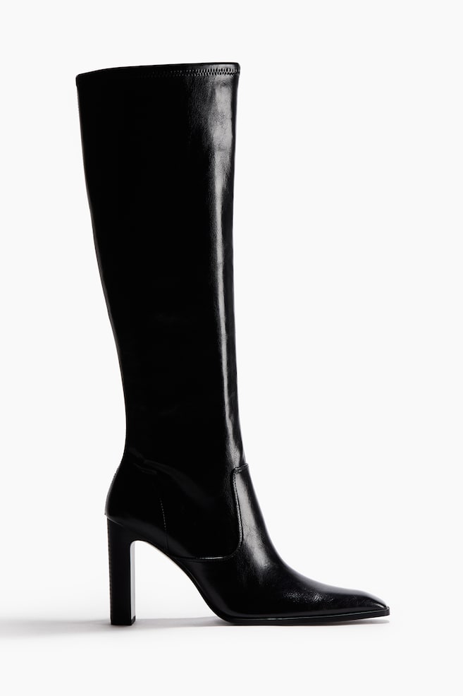Knee-high boots - Black/Grey - 1