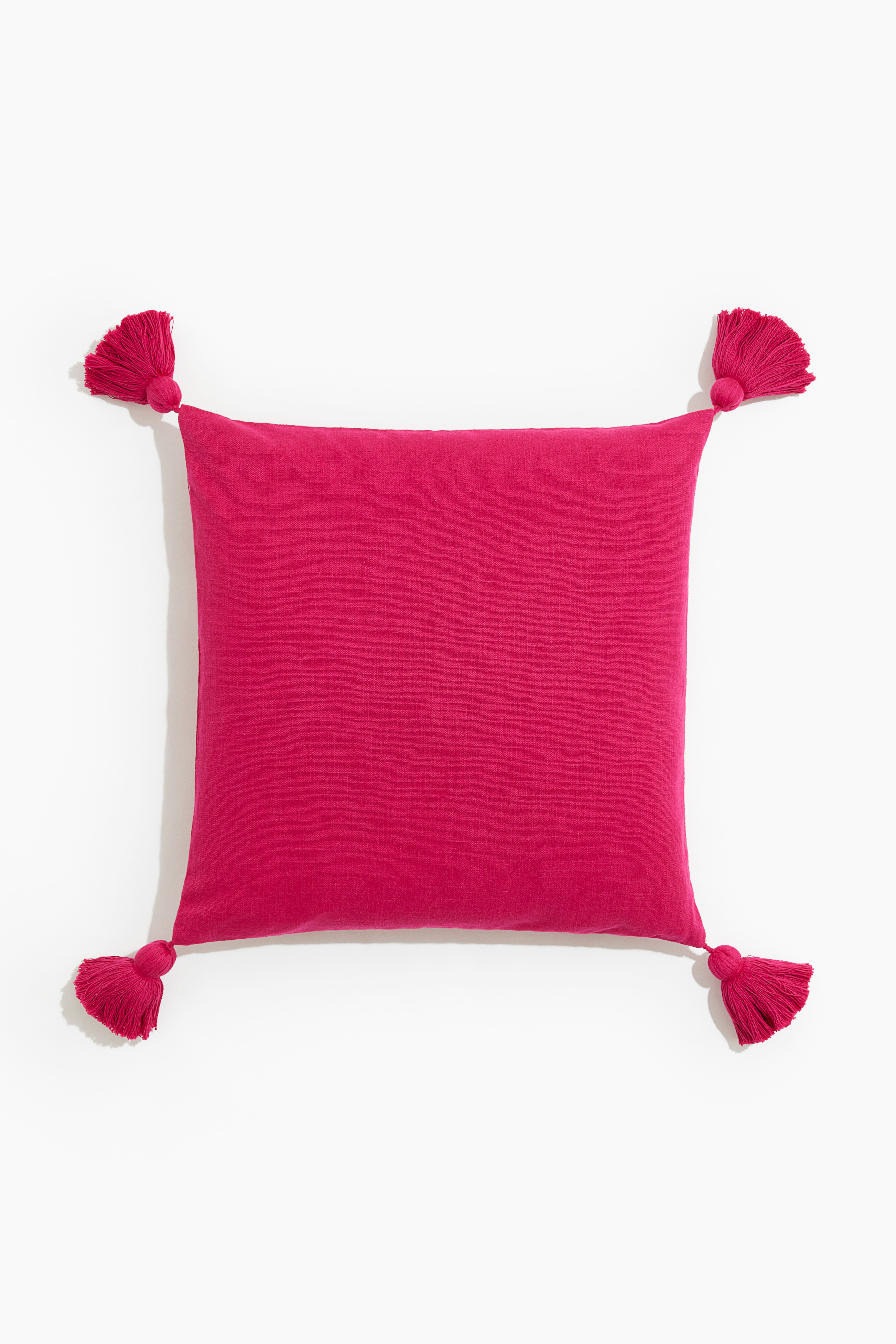 Pink tassel cushion best sale