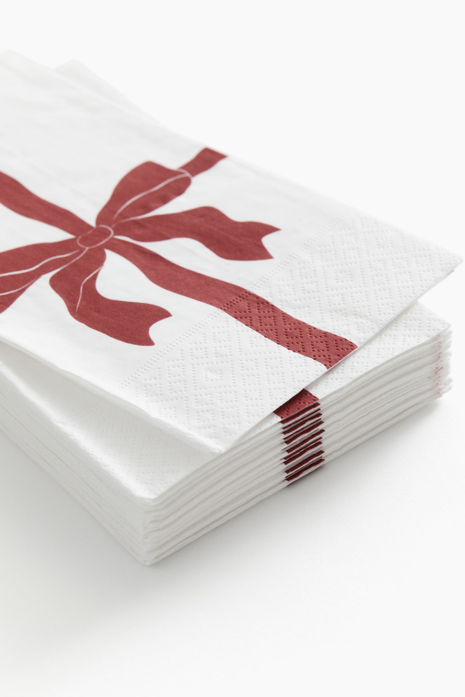 Lot de 15 serviettes en papier - Rouge/nœud/Beige/Noël/Vert/Happy Holiday - 3