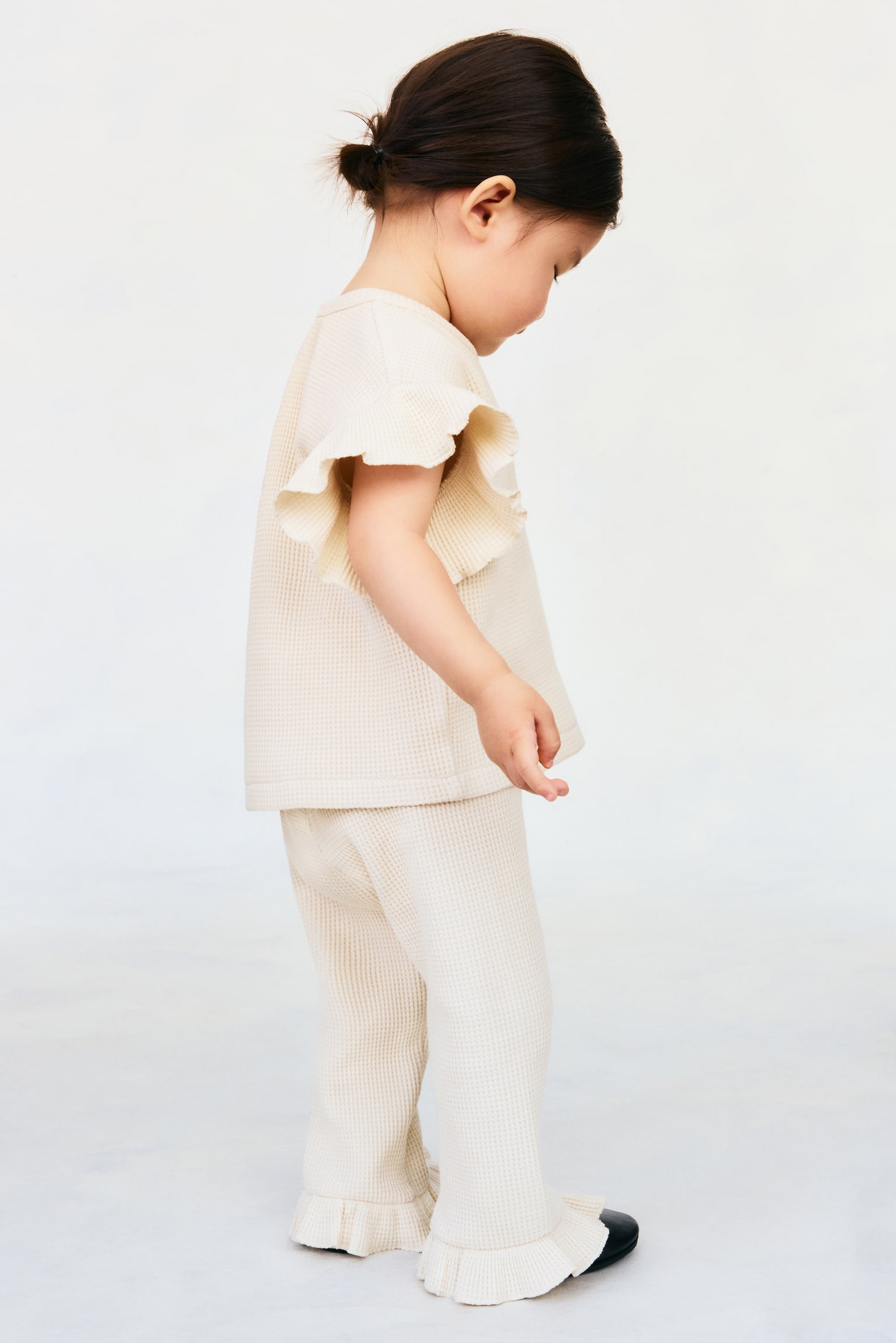 2-piece waffled cotton set - Light beige - 4