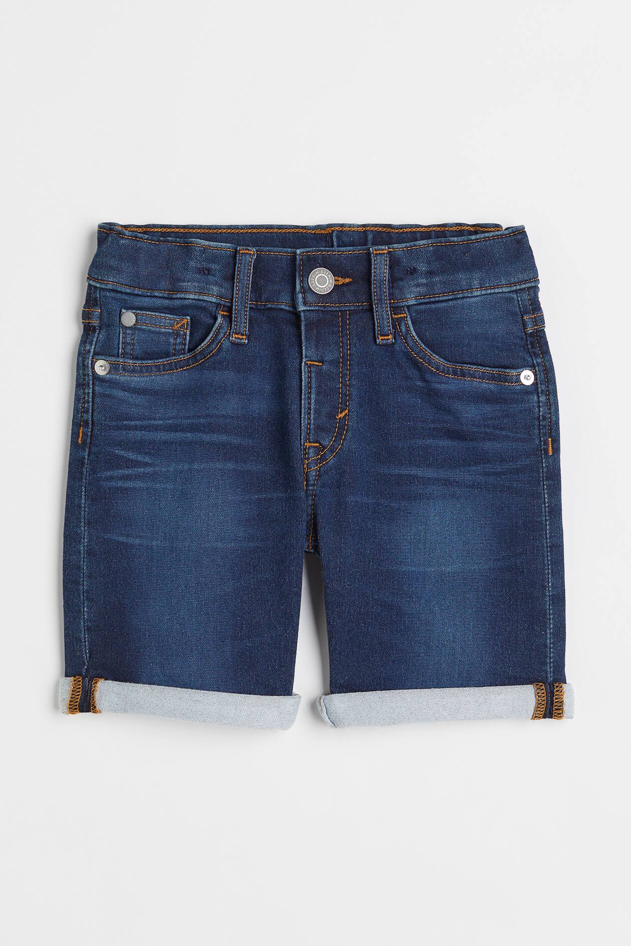 Super Soft Slim Fit Shorts - Regular waist - Dark denim blue - Kids | H ...