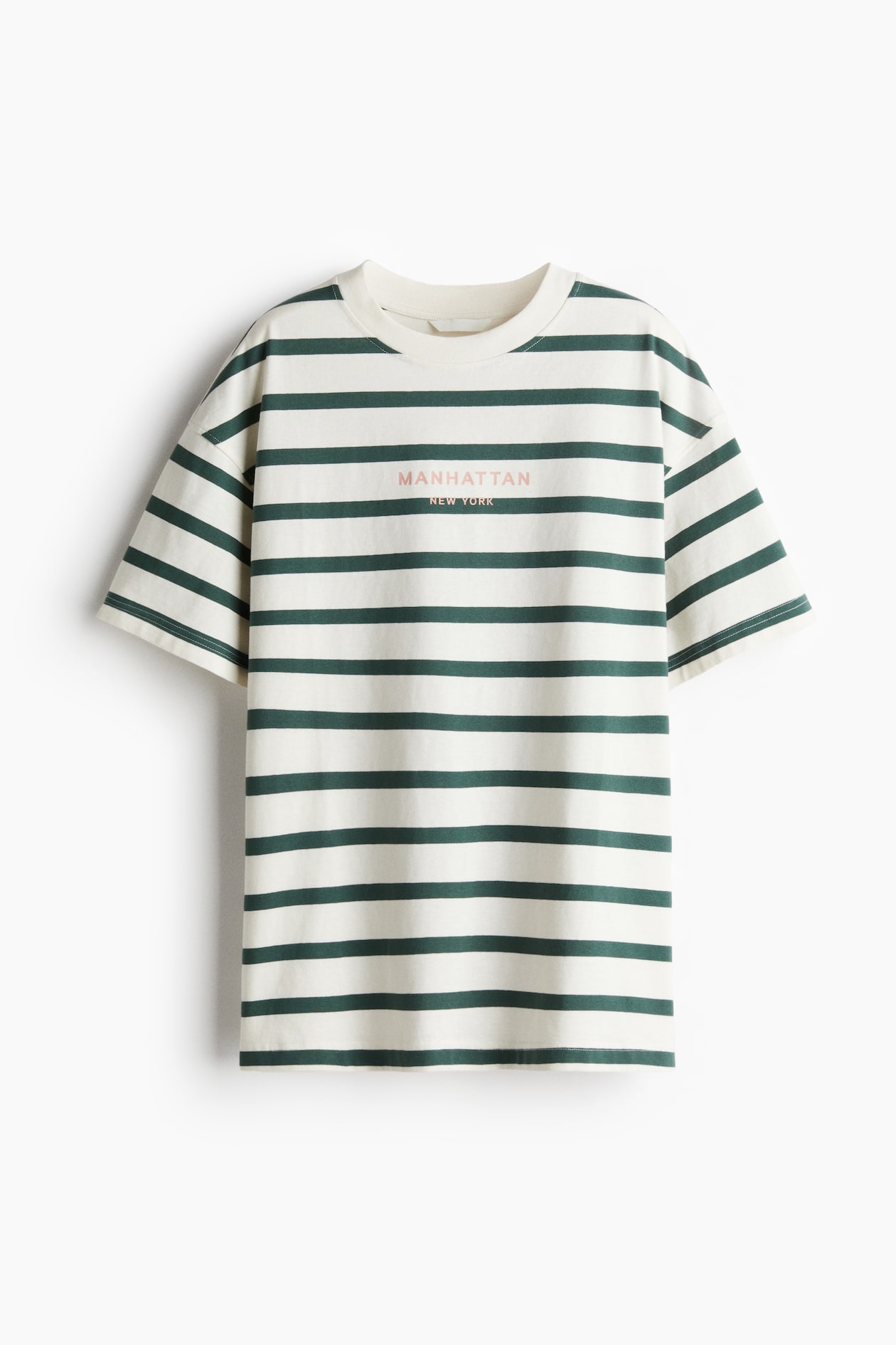 Crest Oversized T-Shirt - White & Pine Green