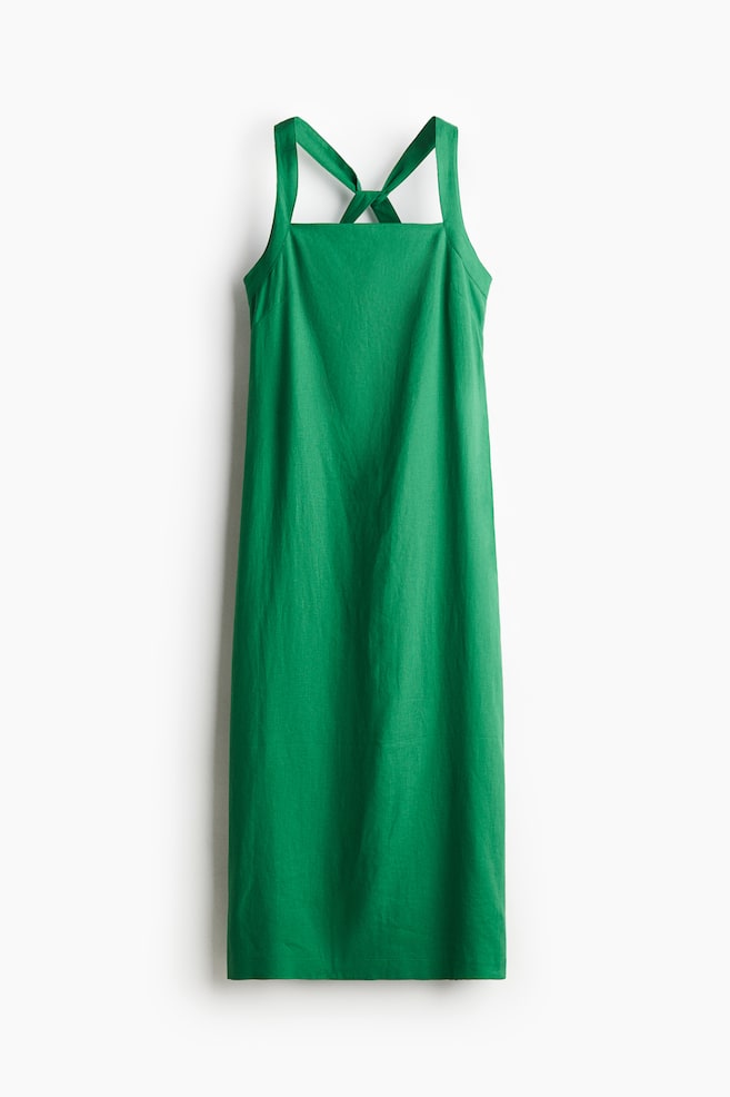 Robe en lin mélangé - Vert - 1