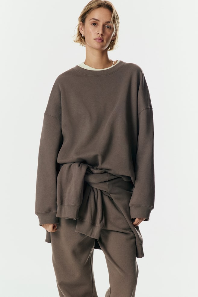 Oversized sweatshirt - Dark greige/Navy blue/Black/Dark red/Light grey marl/Light turquoise - 2