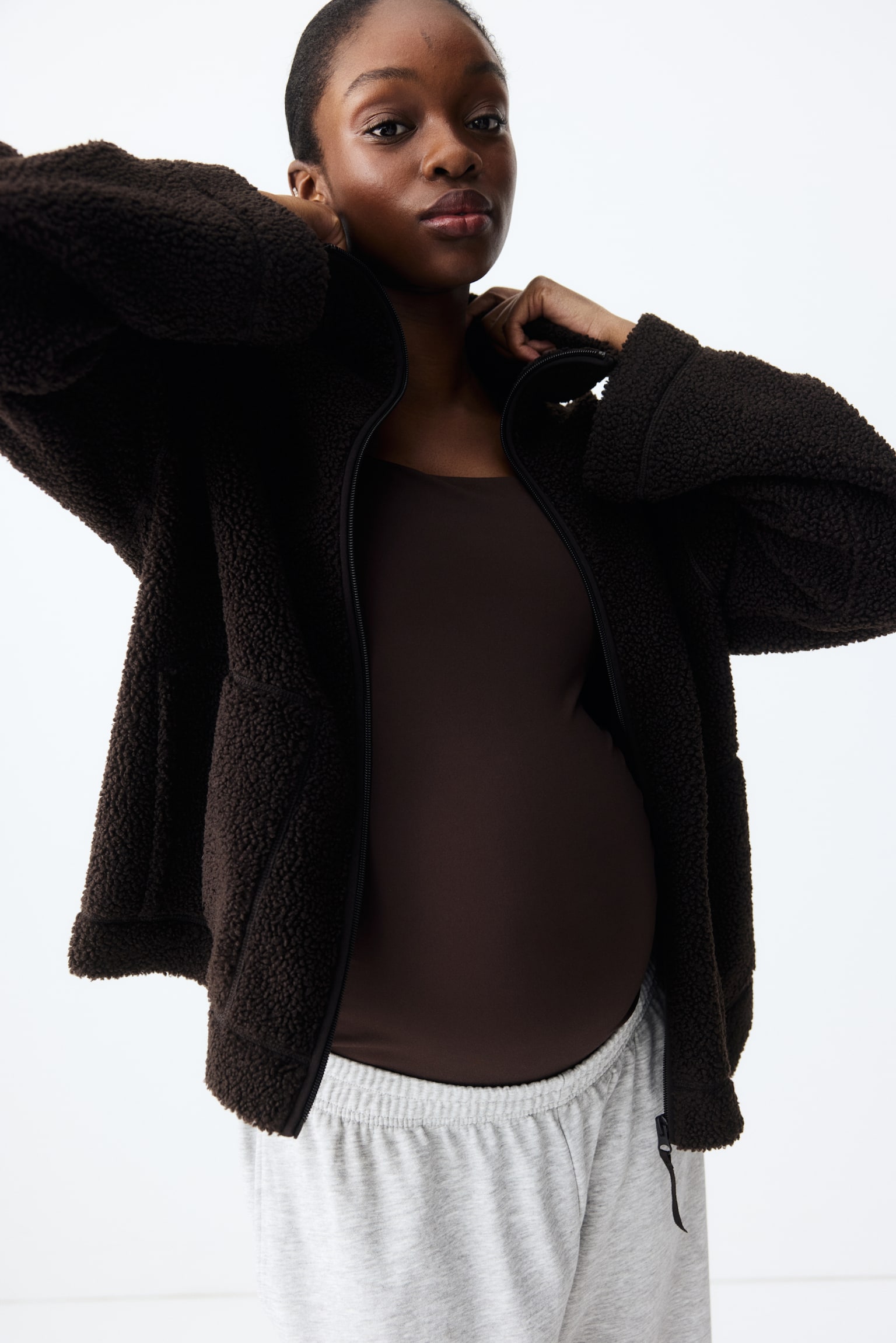 MAMA Spodnie dresowe - Szary melanż/Czarny - 4