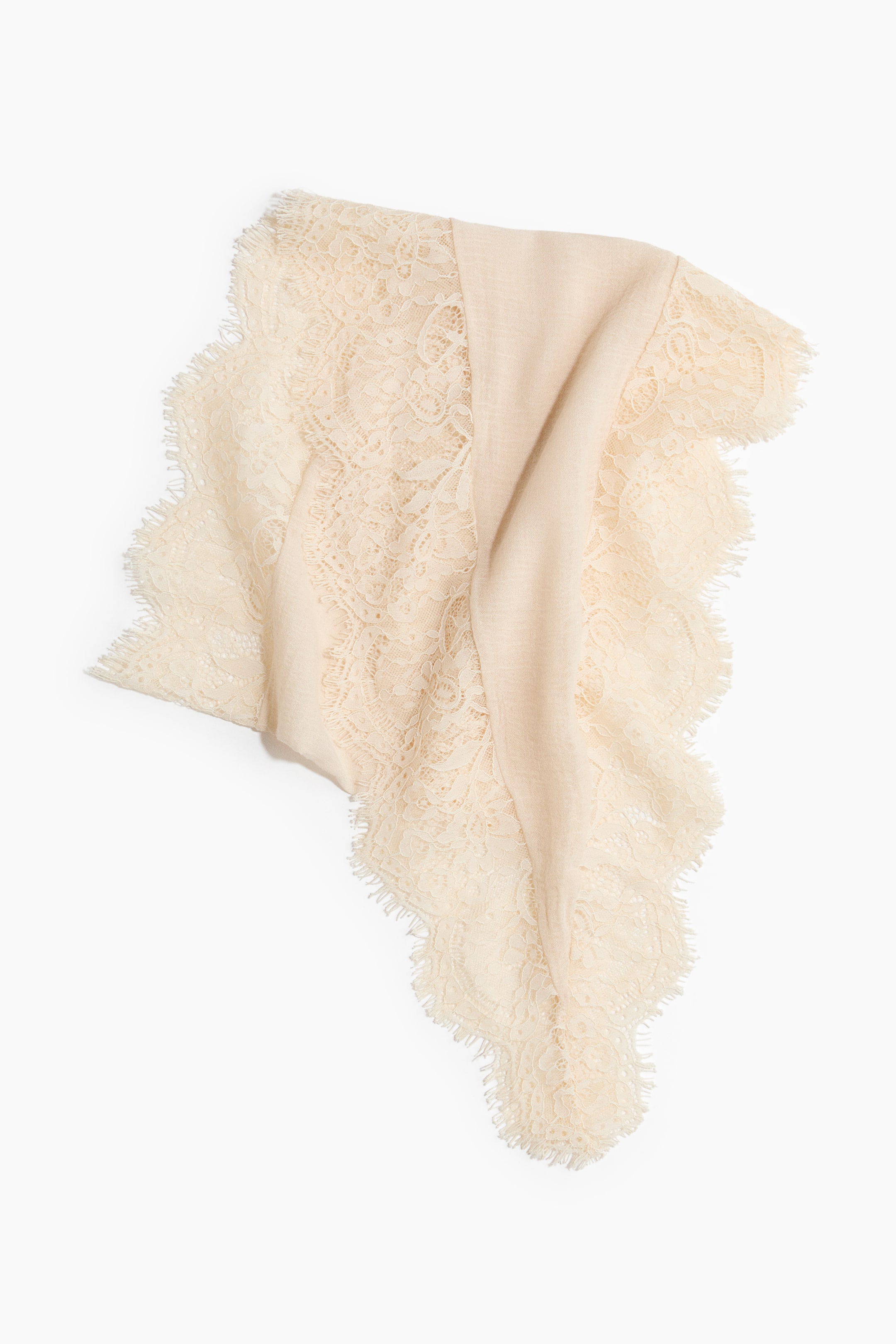 Lace-trimmed scarf