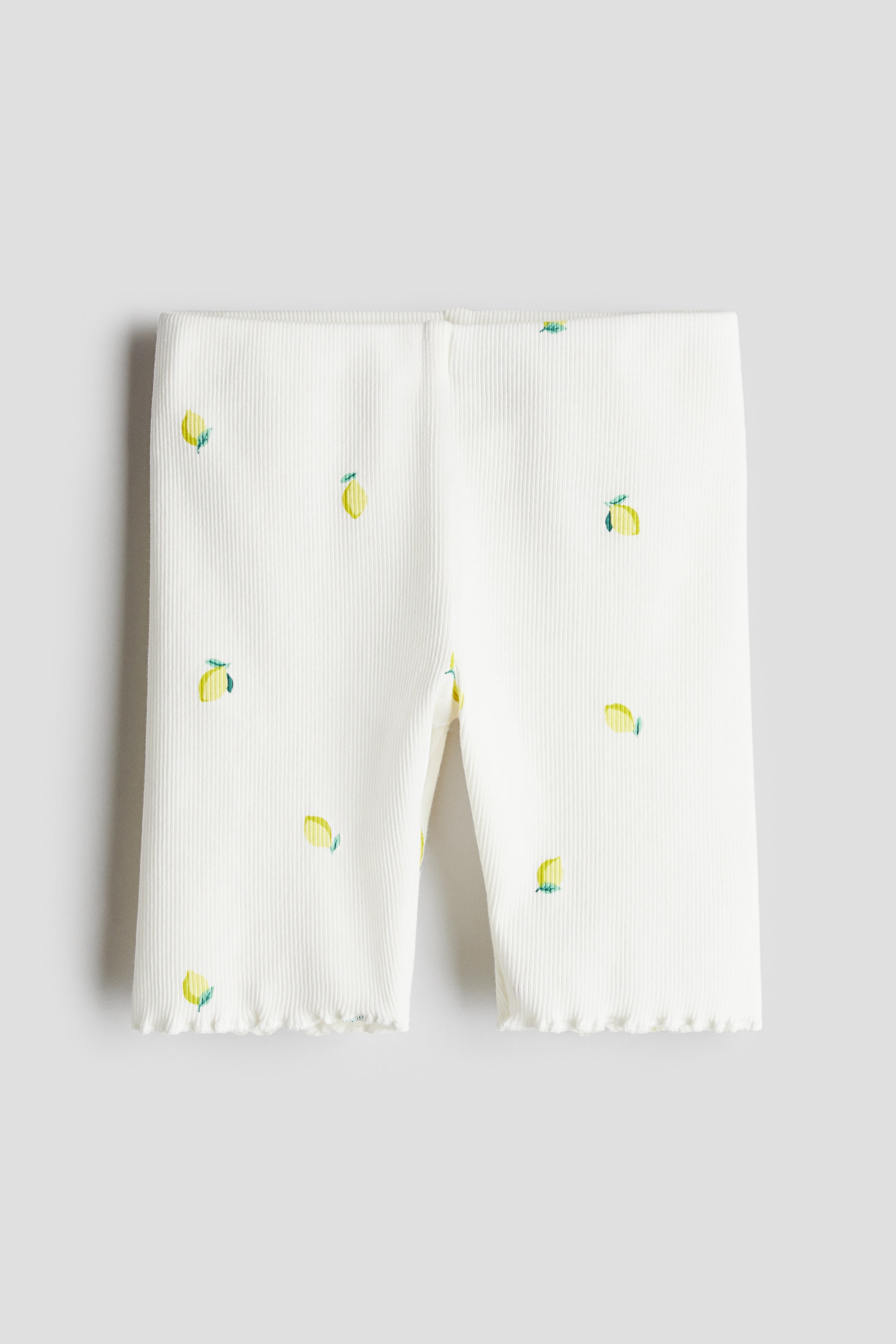 Washed-look cycling shorts - White/Lemons - Kids | H&M GB