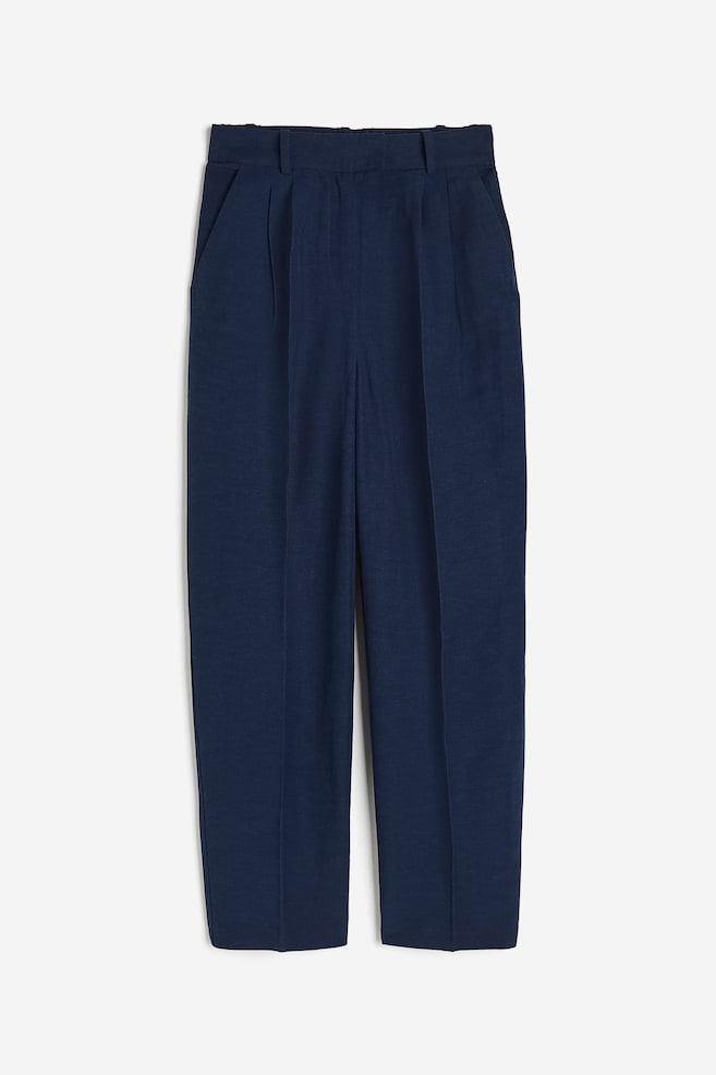 Pantalon effilé en lin mélangé - Bleu marine/Beige clair/Blanc/Bleu vif/dc - 2