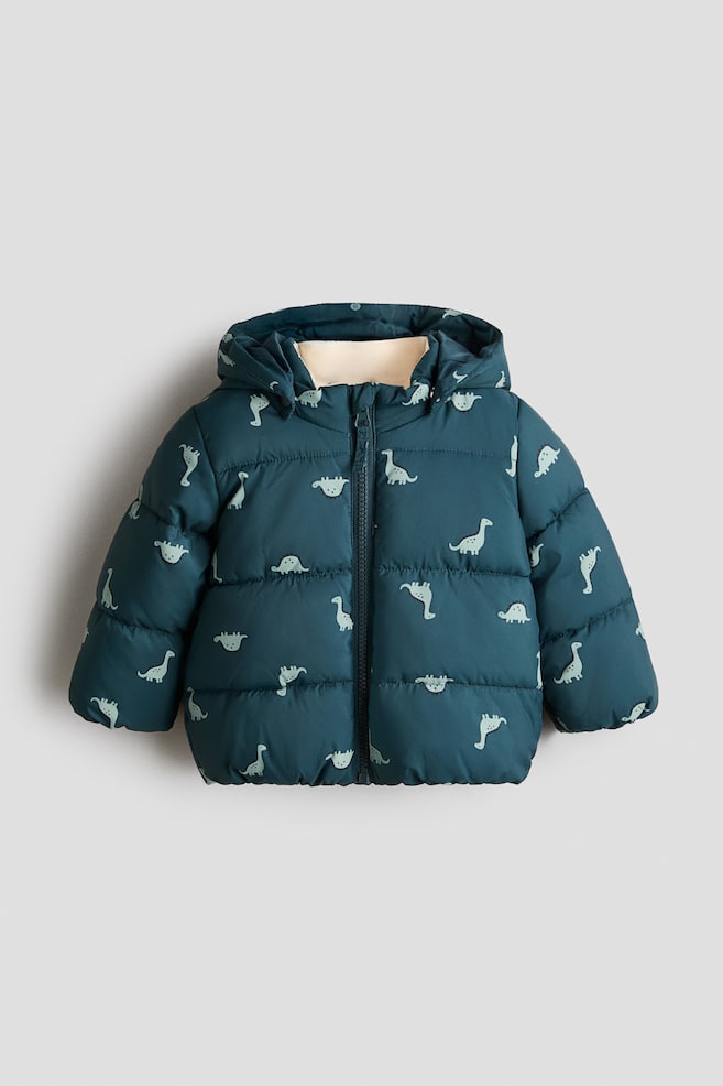 Doudoune déperlante - Turquoise/dinosaures/Bleu marine/Beige clair/cœurs/Marron - 1