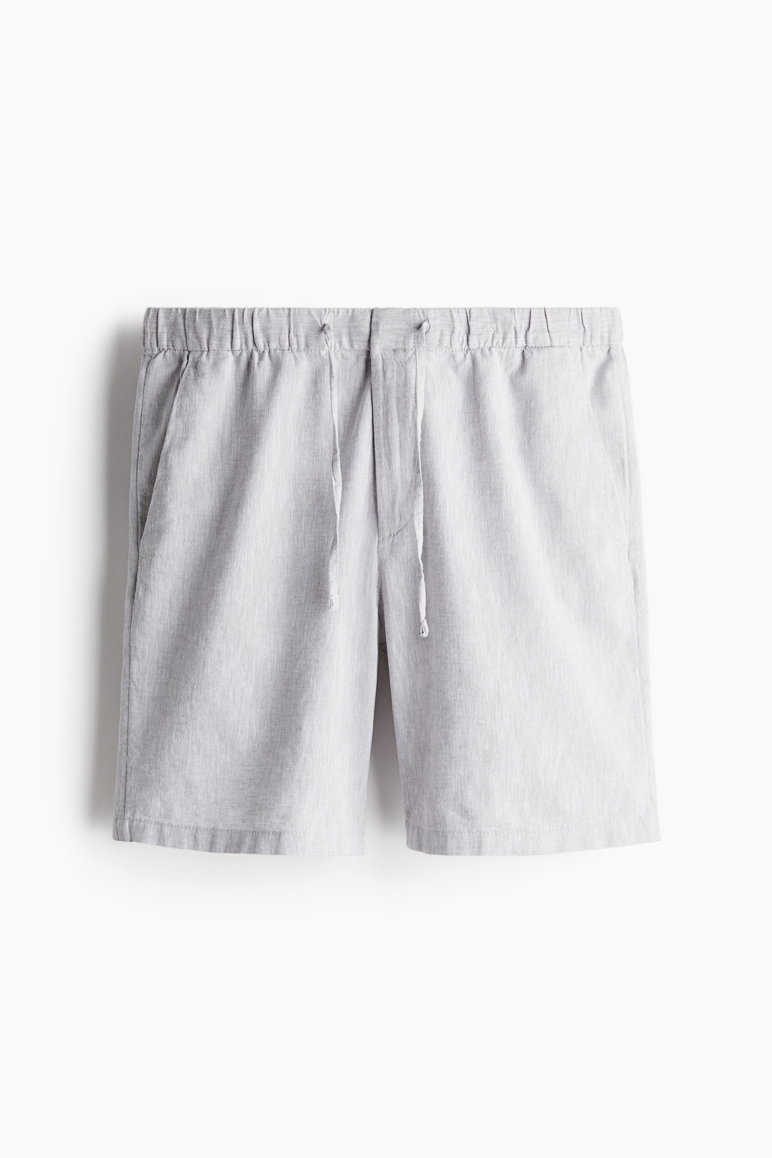 Regular Fit Linen-blend shorts - Light grey/Light beige/Black/White/Dark blue - 2