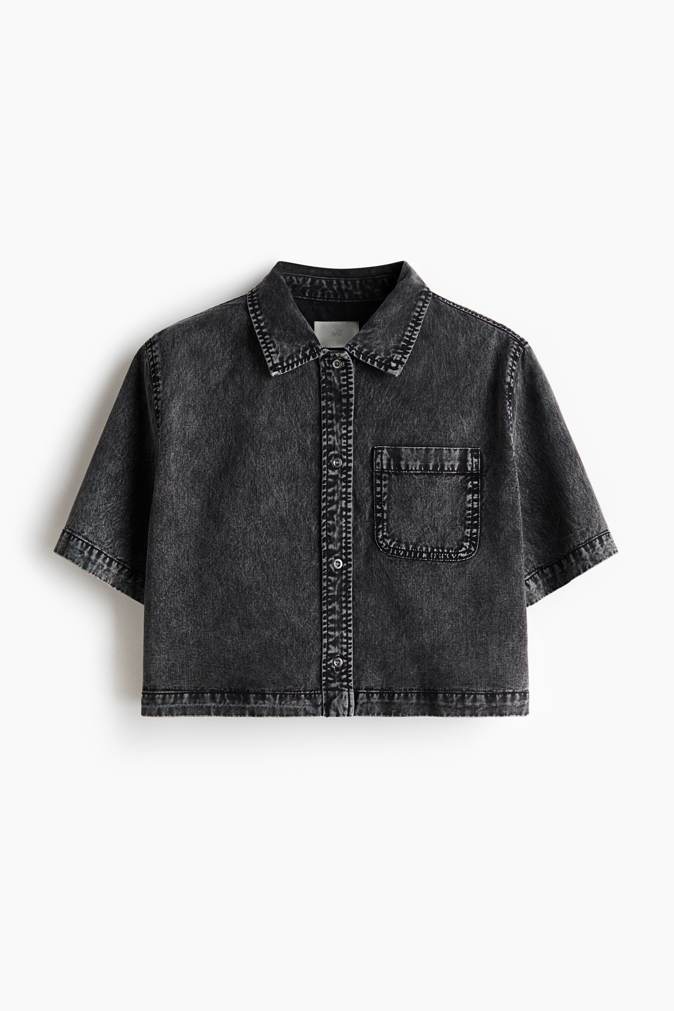 Boxy Denim Shirt - Denim gray/Powder pink