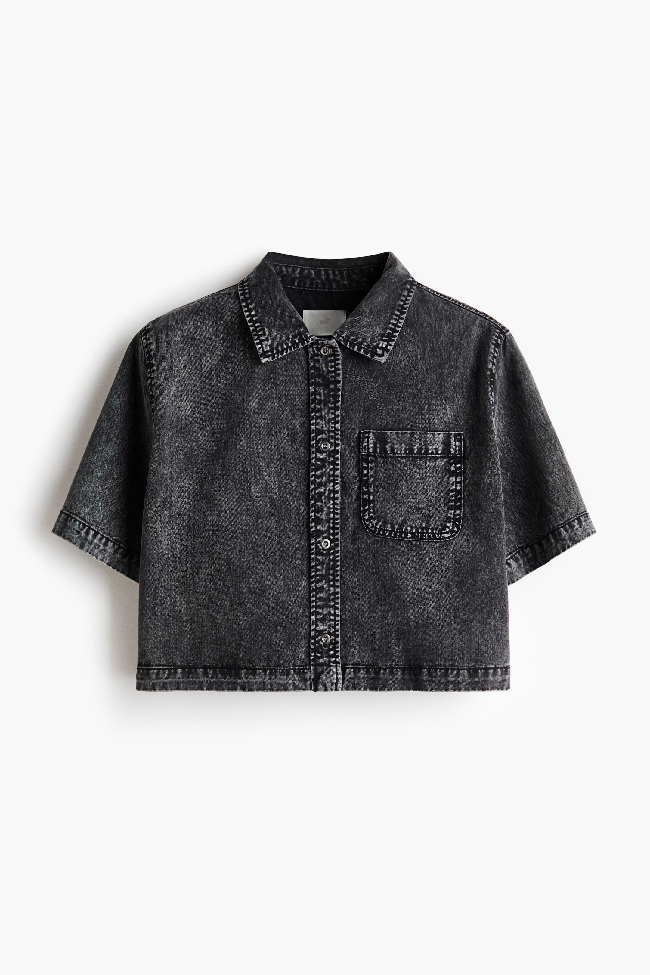 查看大圖: 方形剪裁丹寧襯衫 - 丹寧灰 - Ladies | H&M HK 5