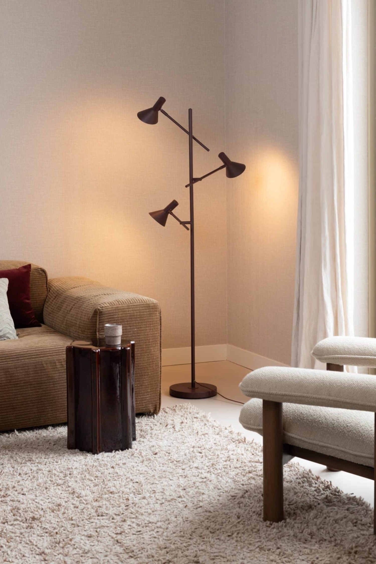 Izmir Vloerlamp - Bordeaux/Zand