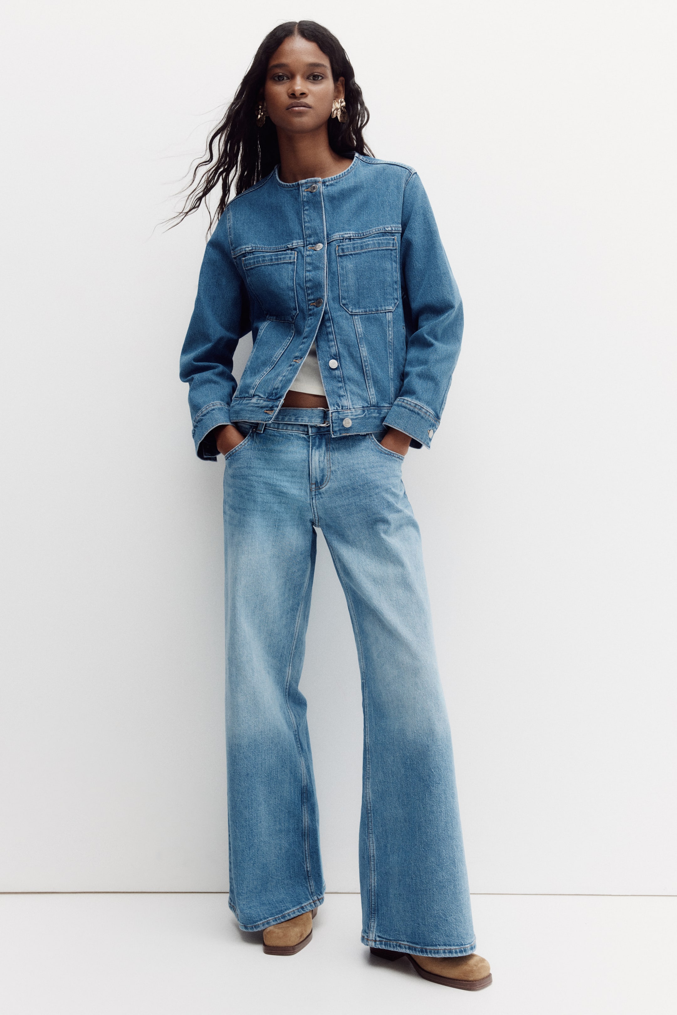 Jean jambes larges taille très haute