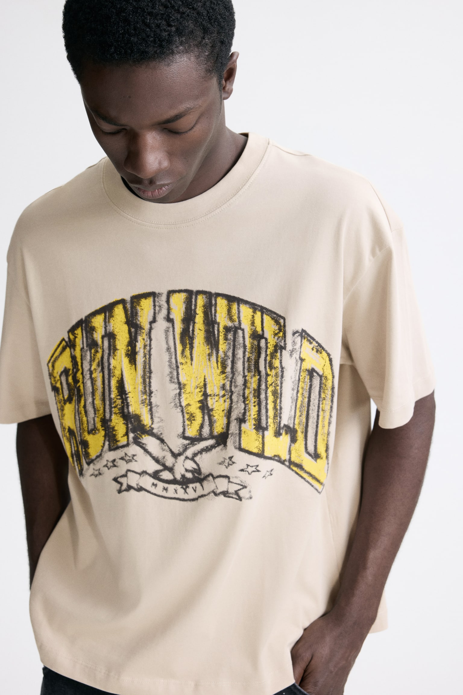 Camiseta con estampado Loose Fit - Beige/Run wild/Blanco/New York City/Azul oscuro/New York City/Negro/Golden sunset - 4