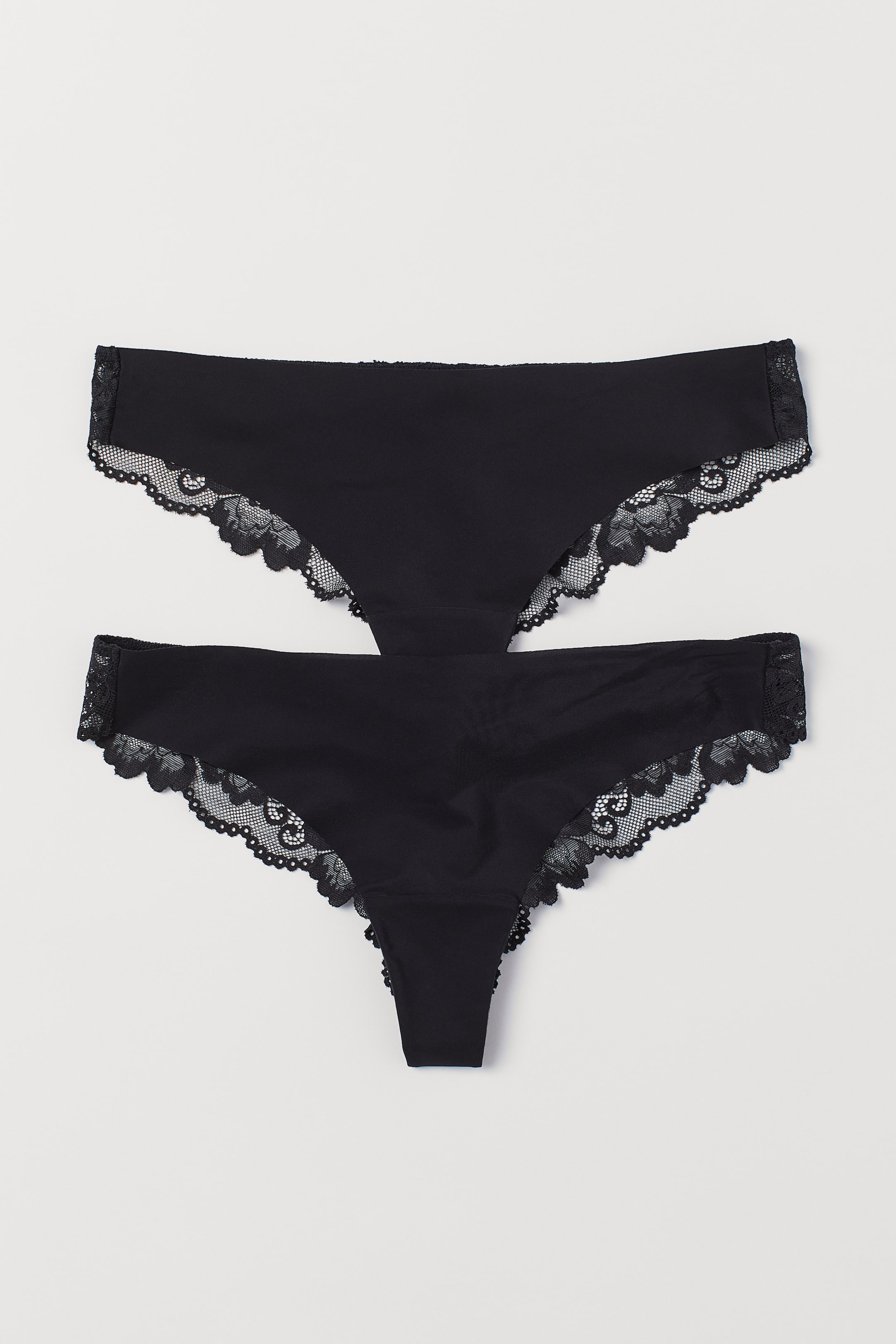 Grotere afbeelding bekijken: Set van 2 slips - Brazilian - Zwart - DAMES | H&M NL 1