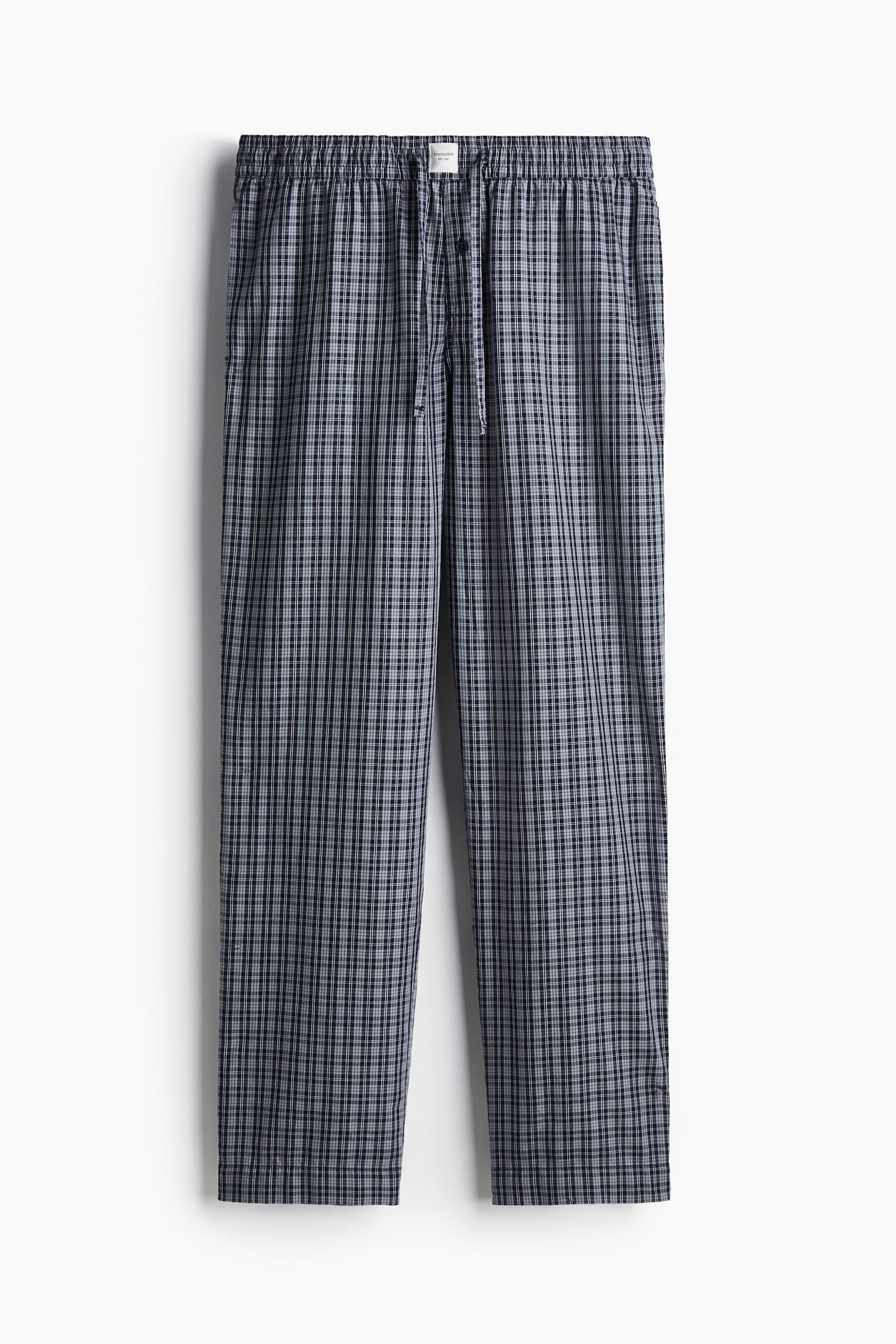 Lyocell-blend pyjama bottoms - Dark grey/Checked/Light grey/Checked - 2