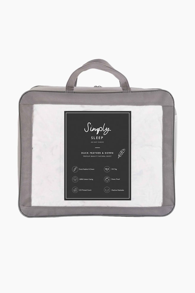 Duck Feather & Down Duvet Single - White - 1