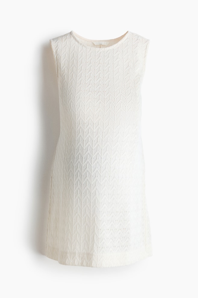 MAMA Top in jersey traforato - Crema/Nero - 1