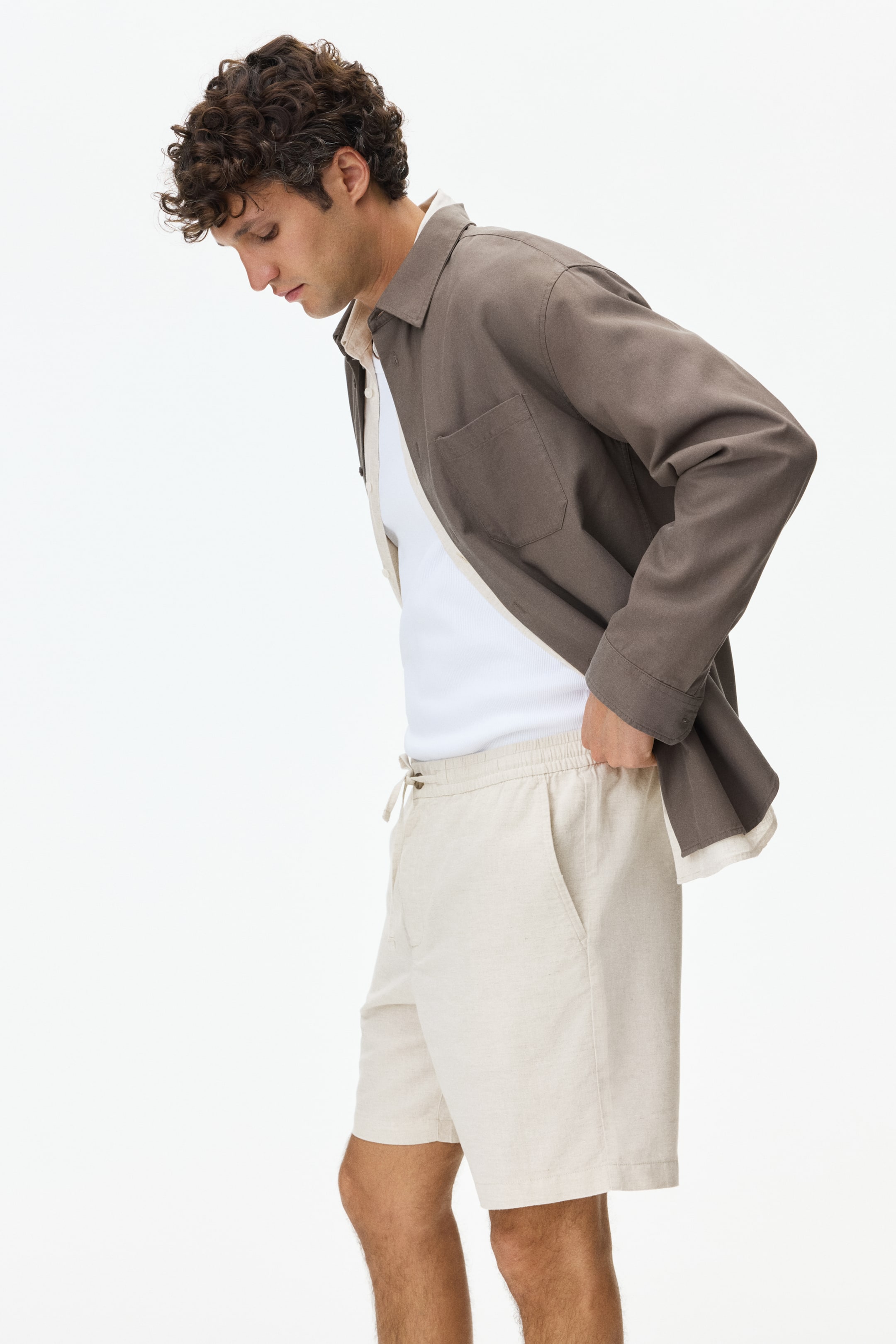 Regular-Fit Linen-Blend Shorts