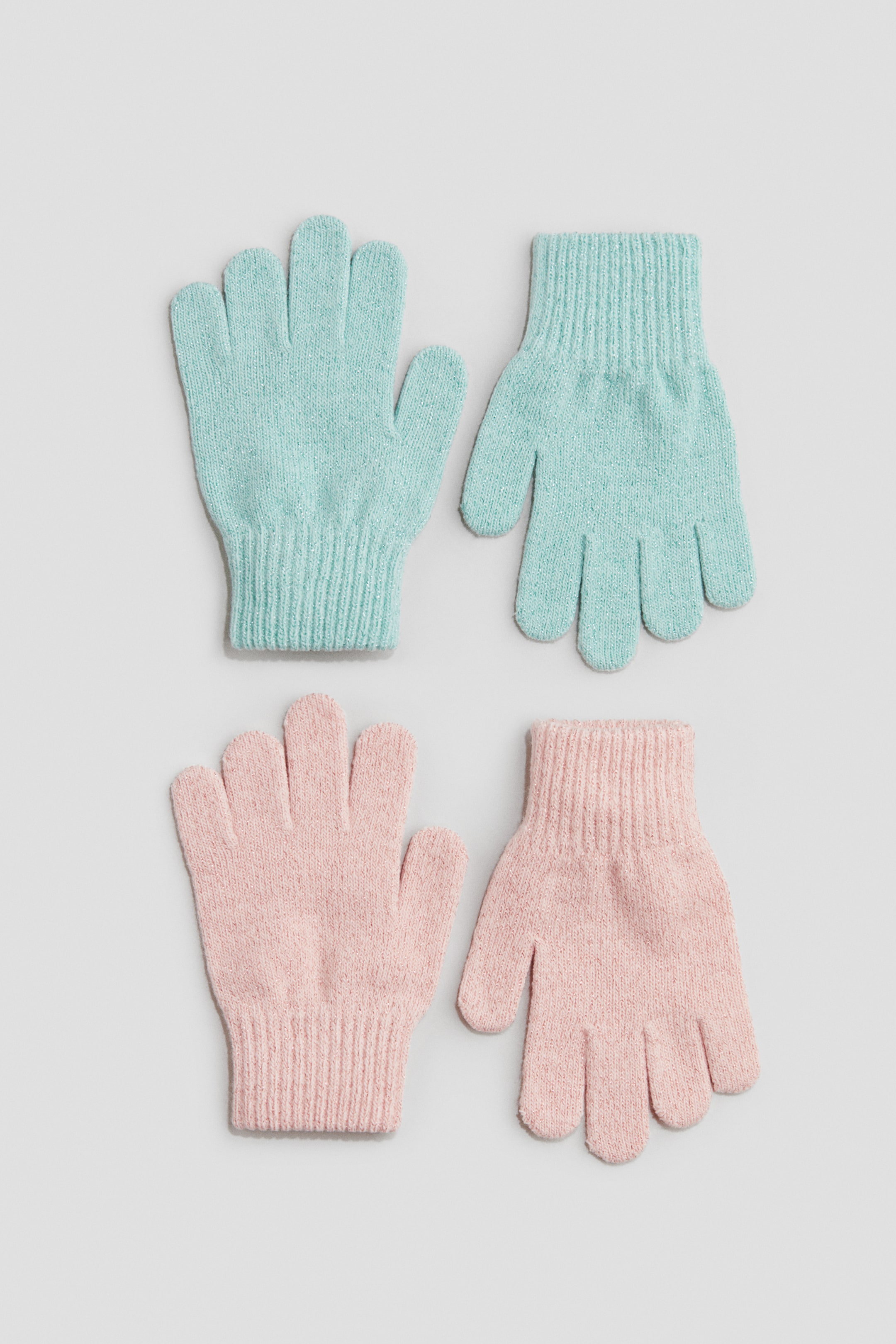 Zobrazit větší obrázek: Rukavice 2 páry - Světle tyrkysová/světle růžová - DĚTI | H&M CZ 1