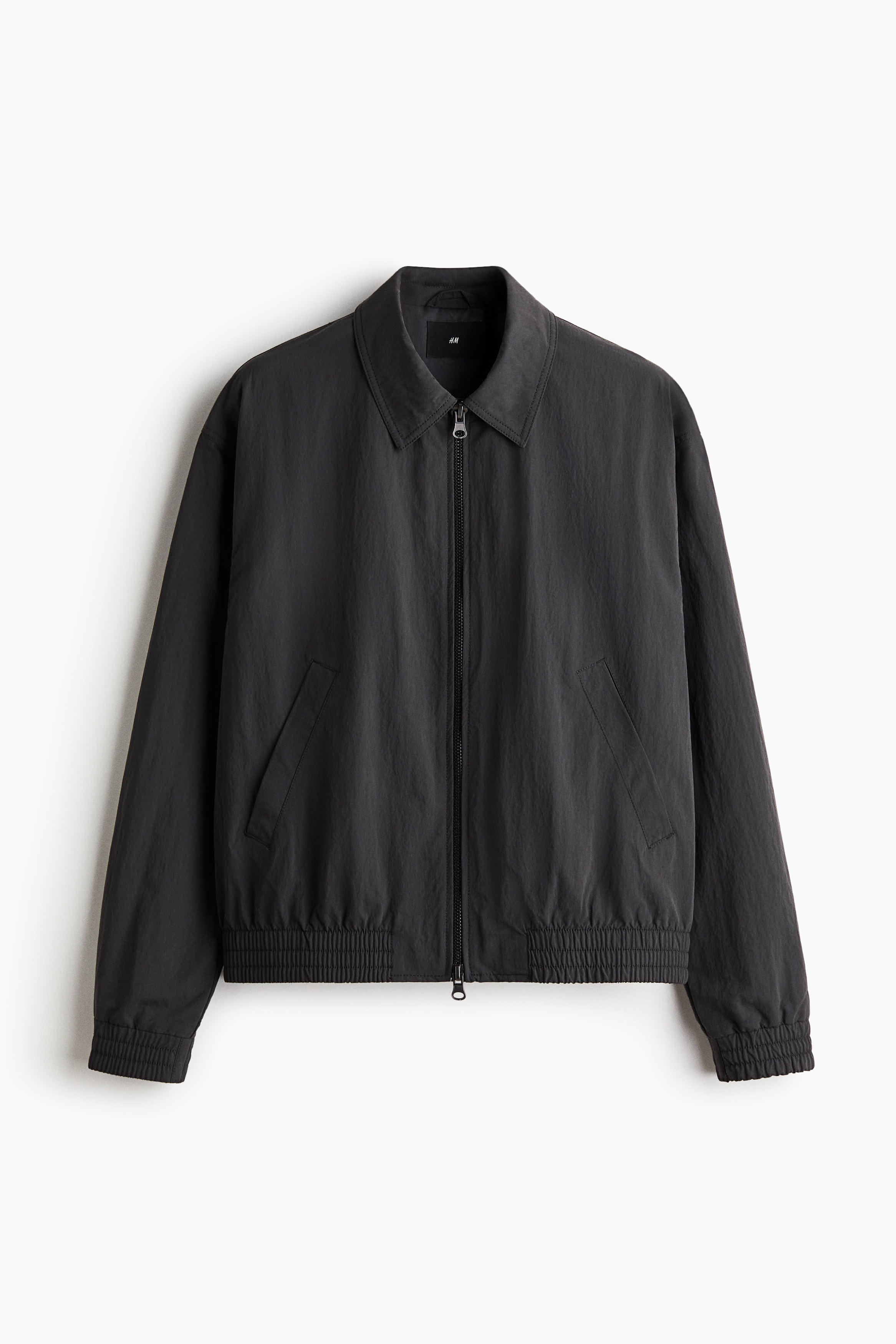 Collared Bomber Jacket - Dark grey/Beige