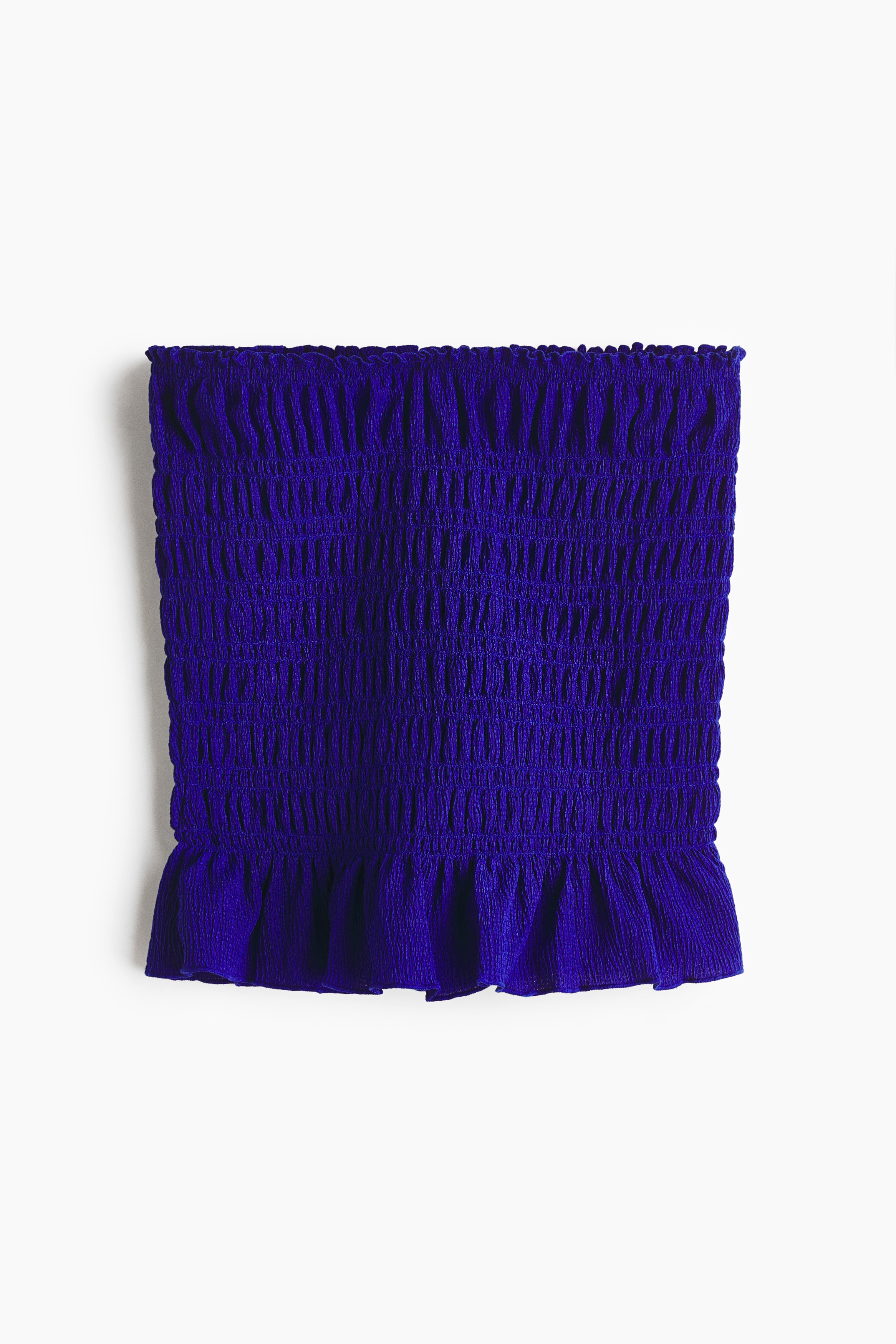 Smocked bandeau top - Bright blue/Black/Cream