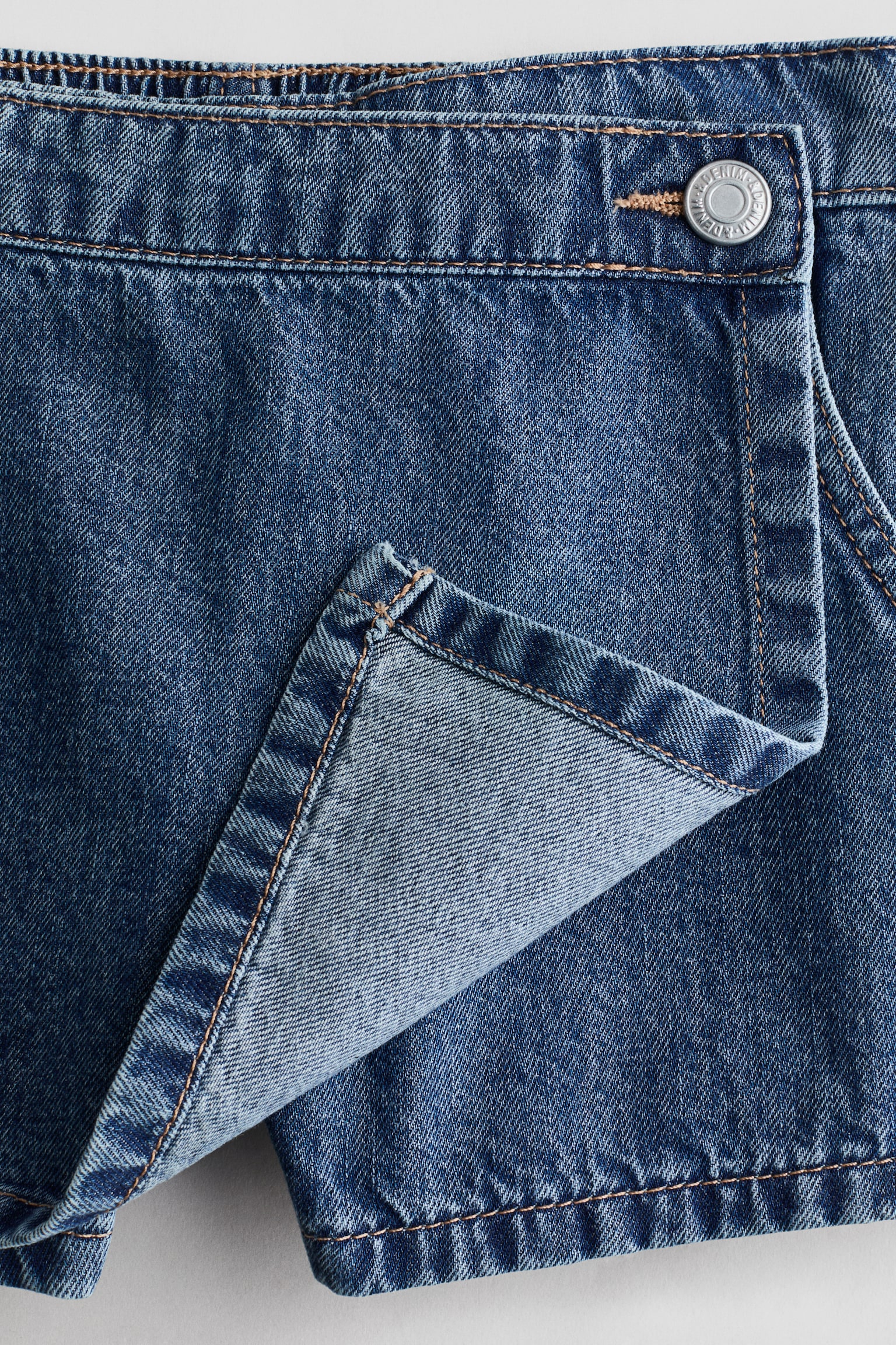 Denim wrap skort - 2