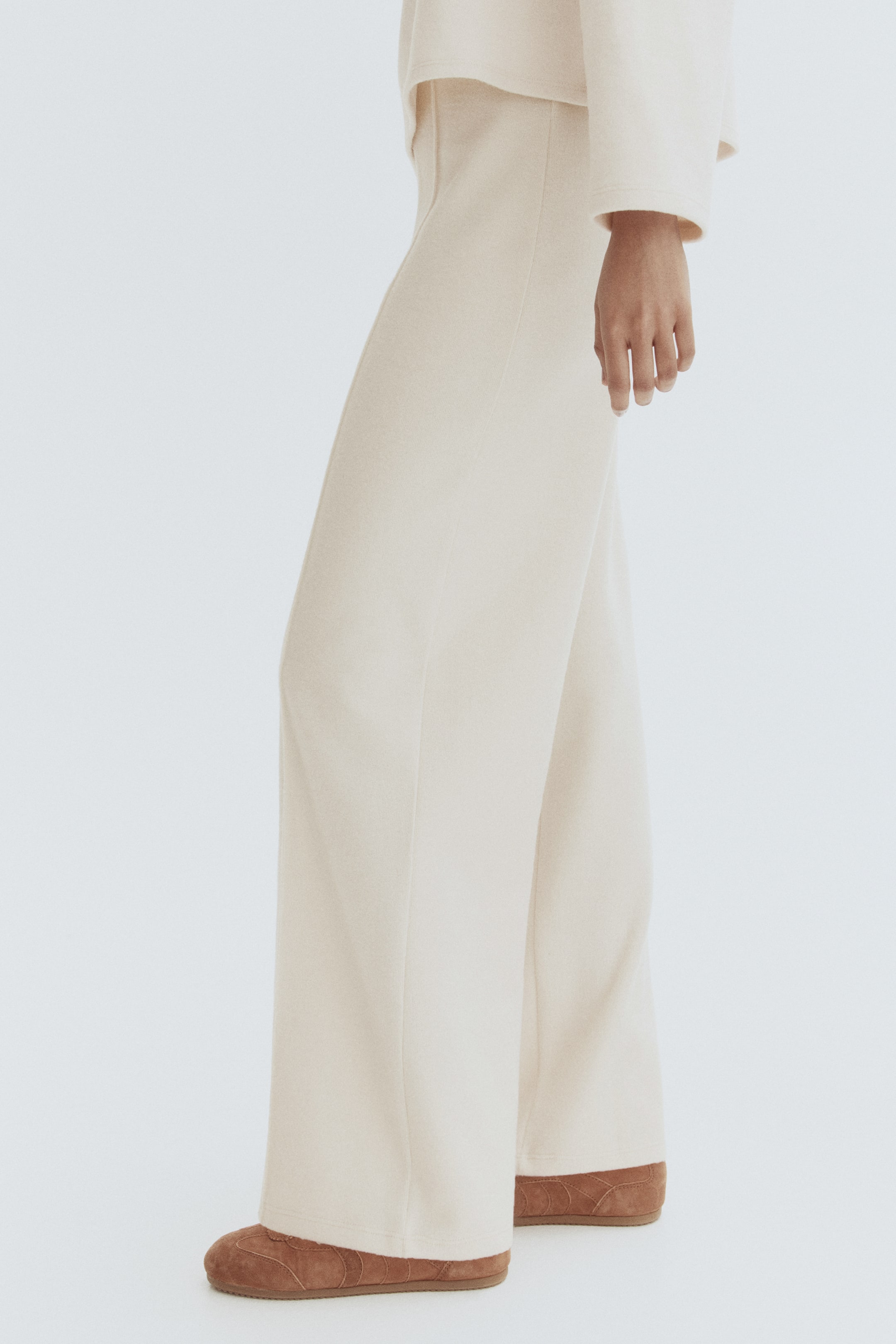 查看大圖: 褶線長褲 - Cream - Ladies | H&M 3