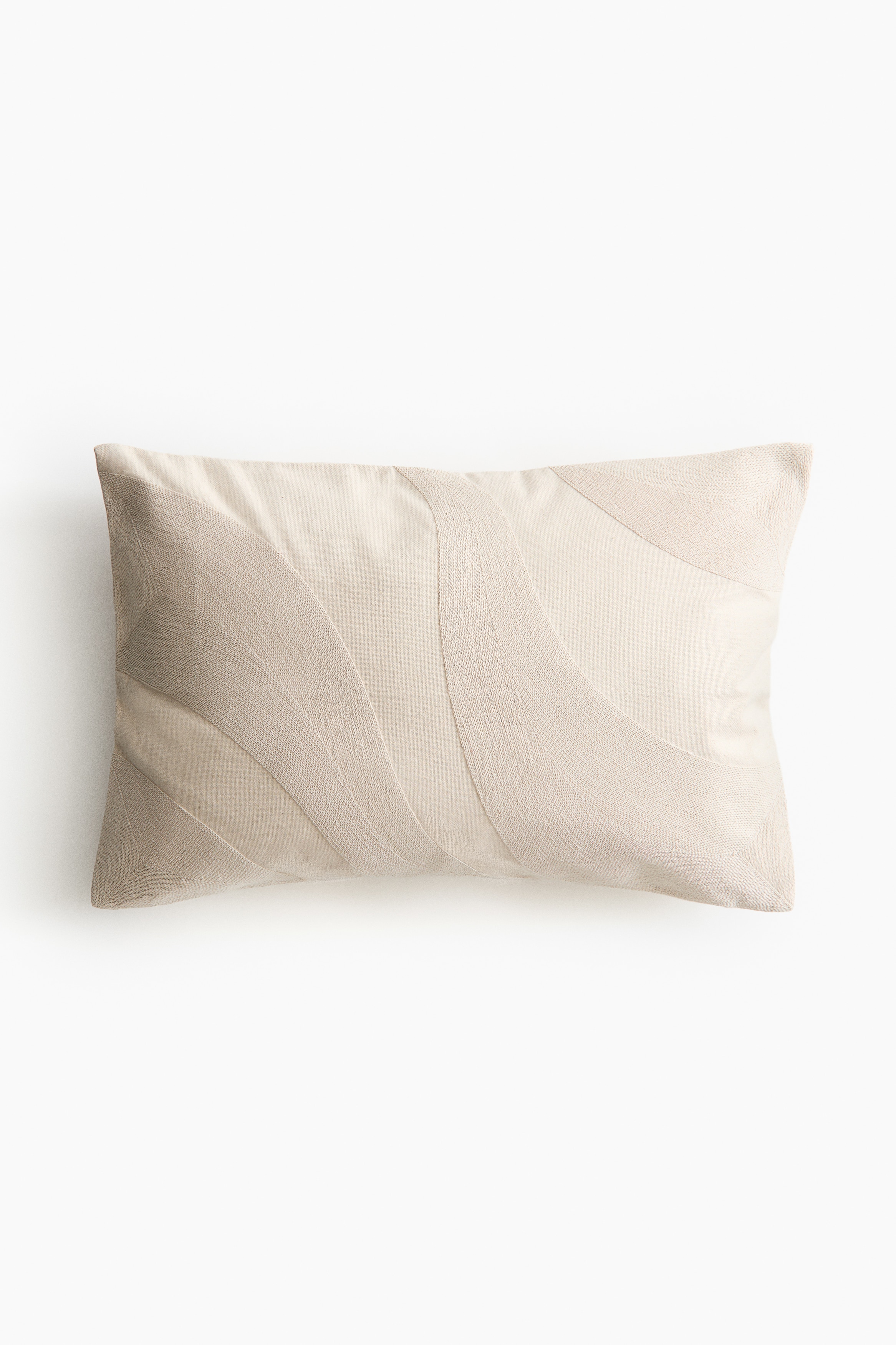 Embroidered cushion cover - Light beige/Light dusty pink