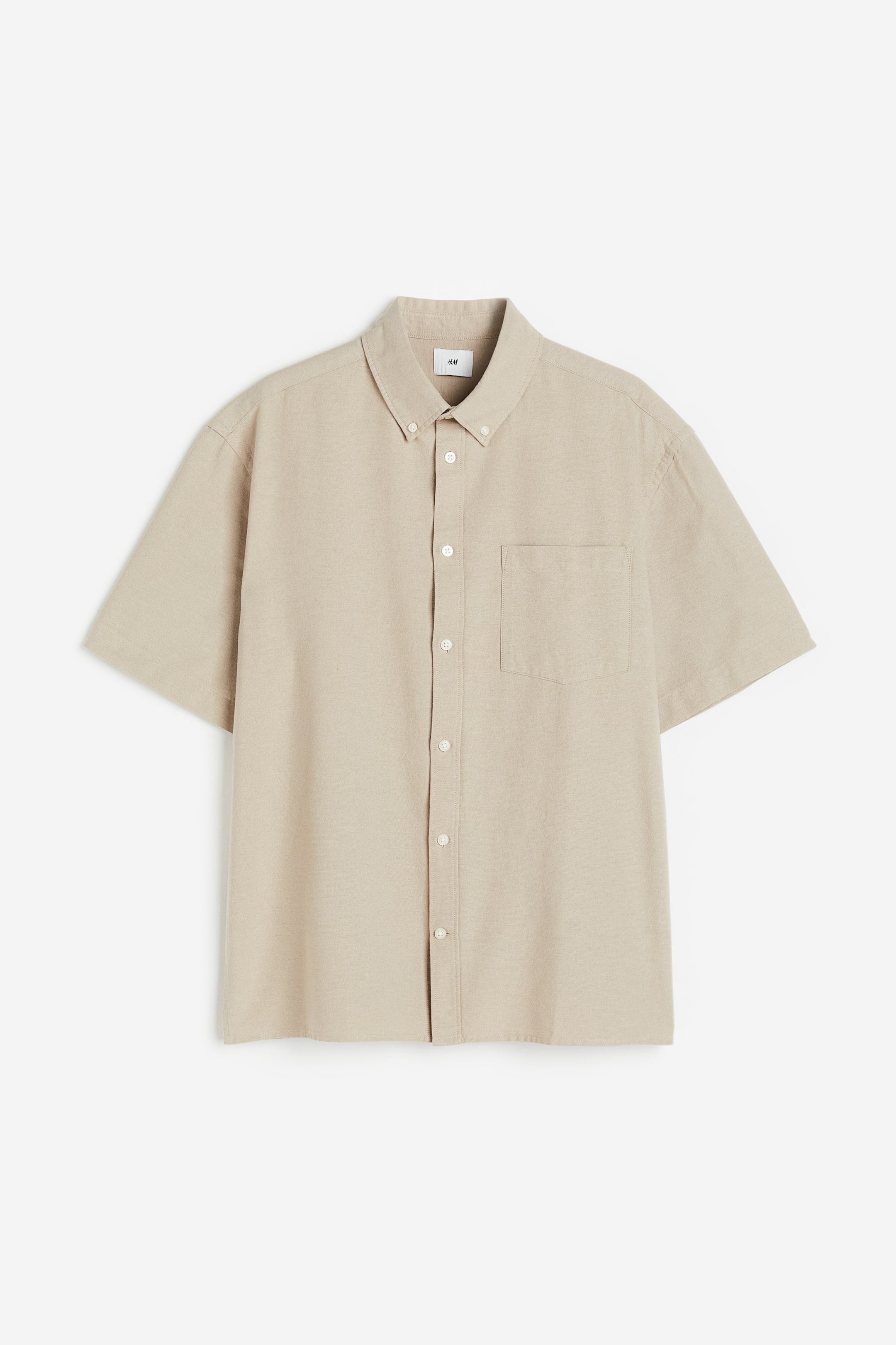 Ingrandisci l'immagine: Camicia Oxford a maniche corte Relaxed Fit - Beige - UOMO | H&M CH 1