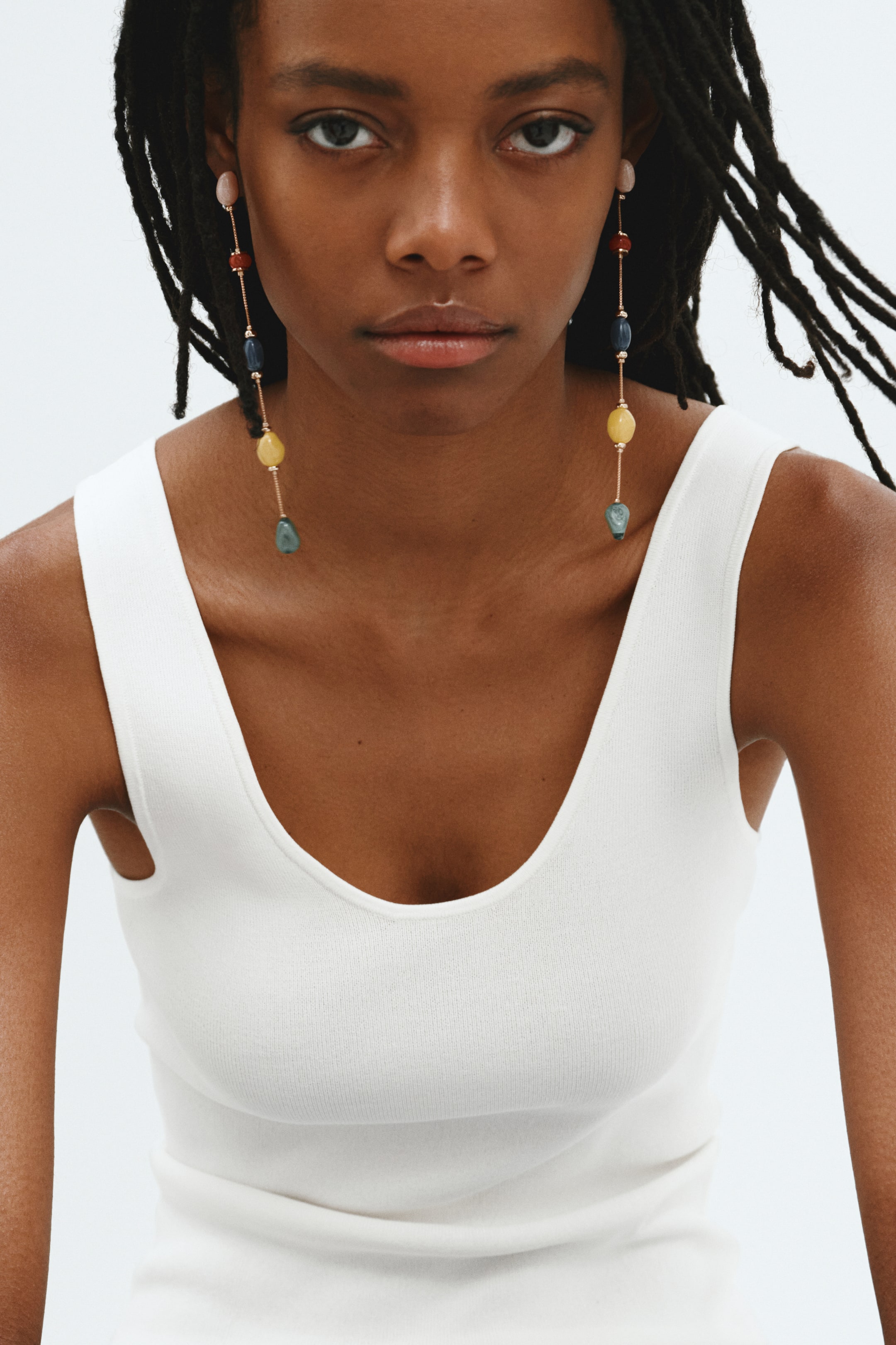 View larger image: Beaded pendant earrings - Pink/Red/Blue - Ladies | H&M IN 1