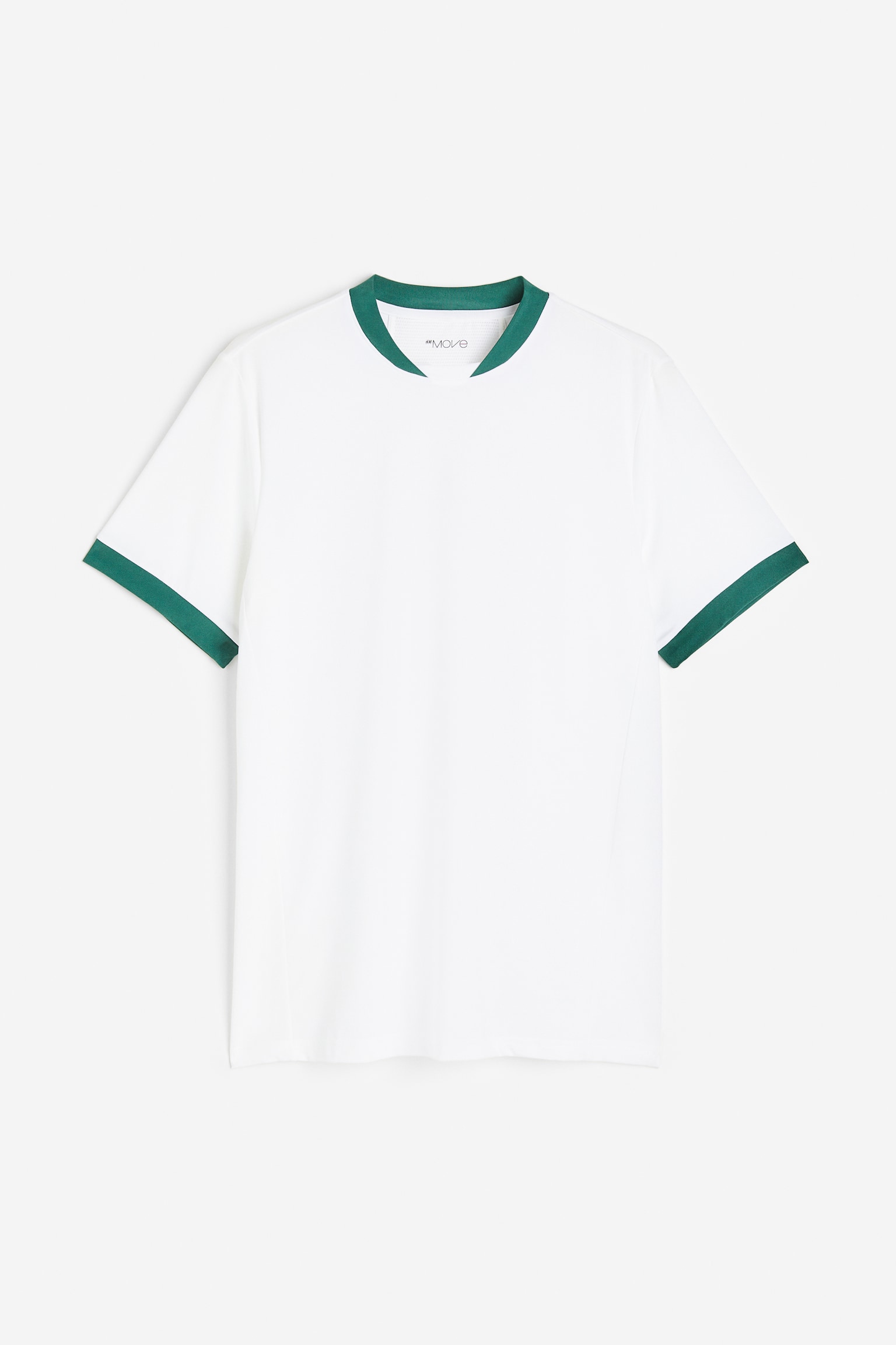 DryMove™ Tennis Tee - White/Dark green/Dark green/White/Black/White - 1