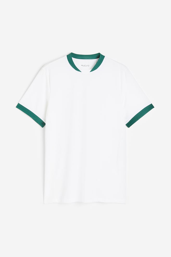 DryMove™ Tennis T-shirt - White/Dark green/Black/White/Dark green/White - 2