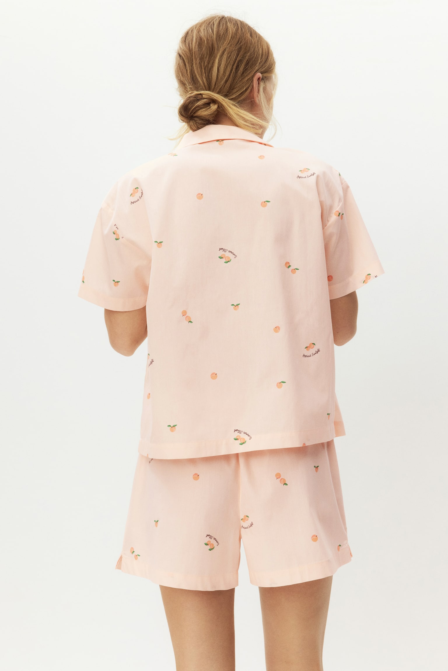 Pyjama shirt and shorts - Light peach pink/Apricots/Light blue/Lemons/Light pink/Striped - 6