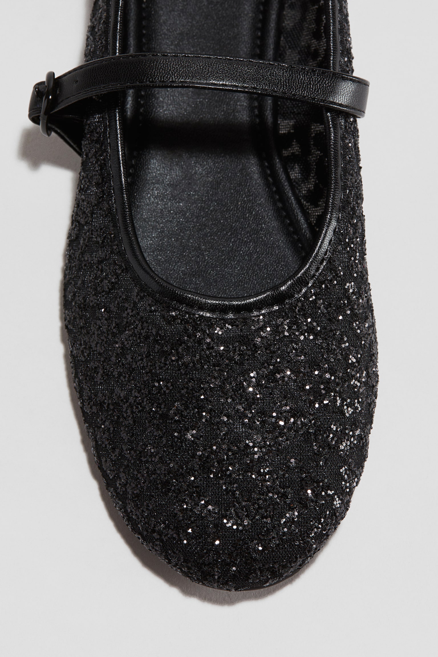 Mary Jane ballet pumps - Black/Glittery/Black - 3